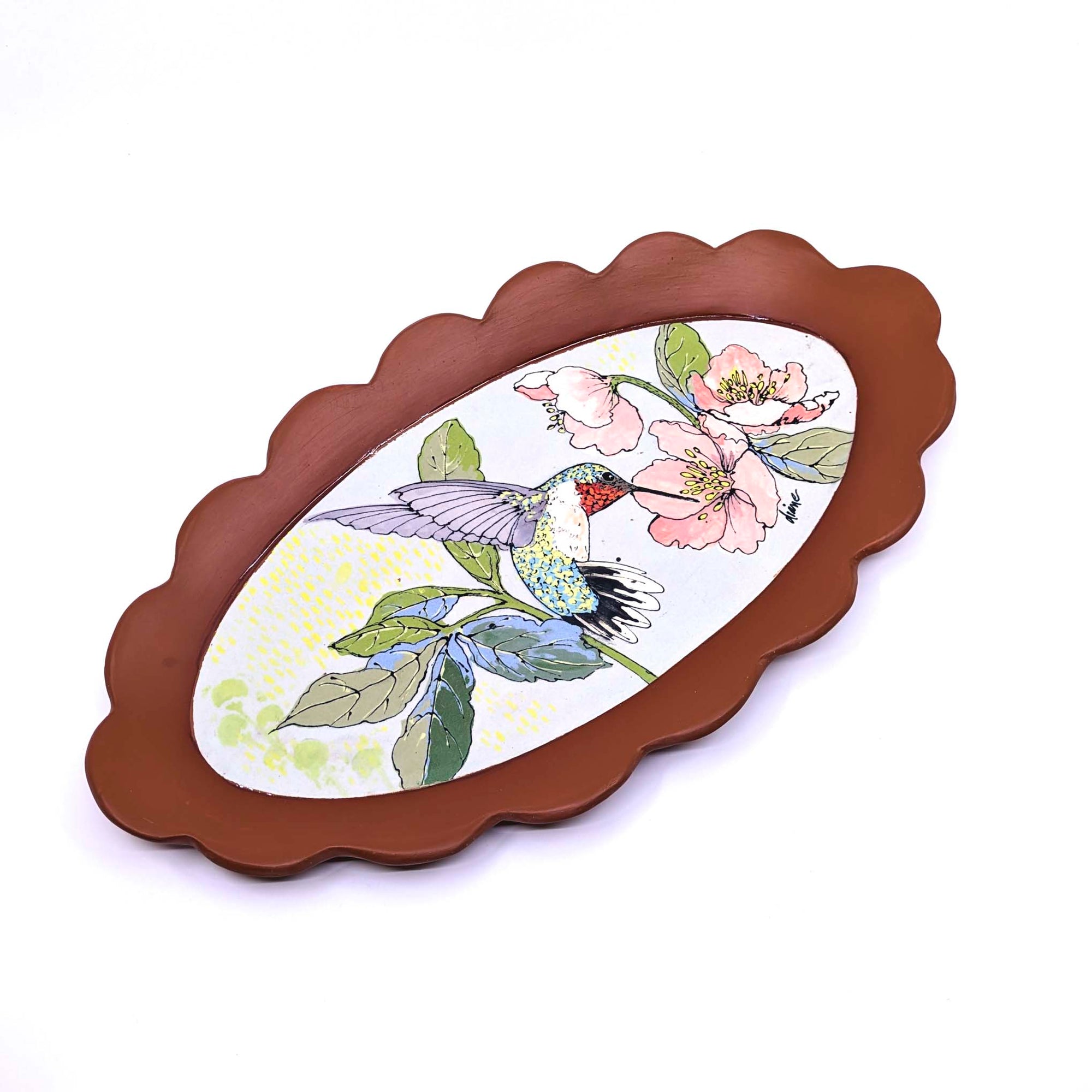 Oval Platter- Hummingbird