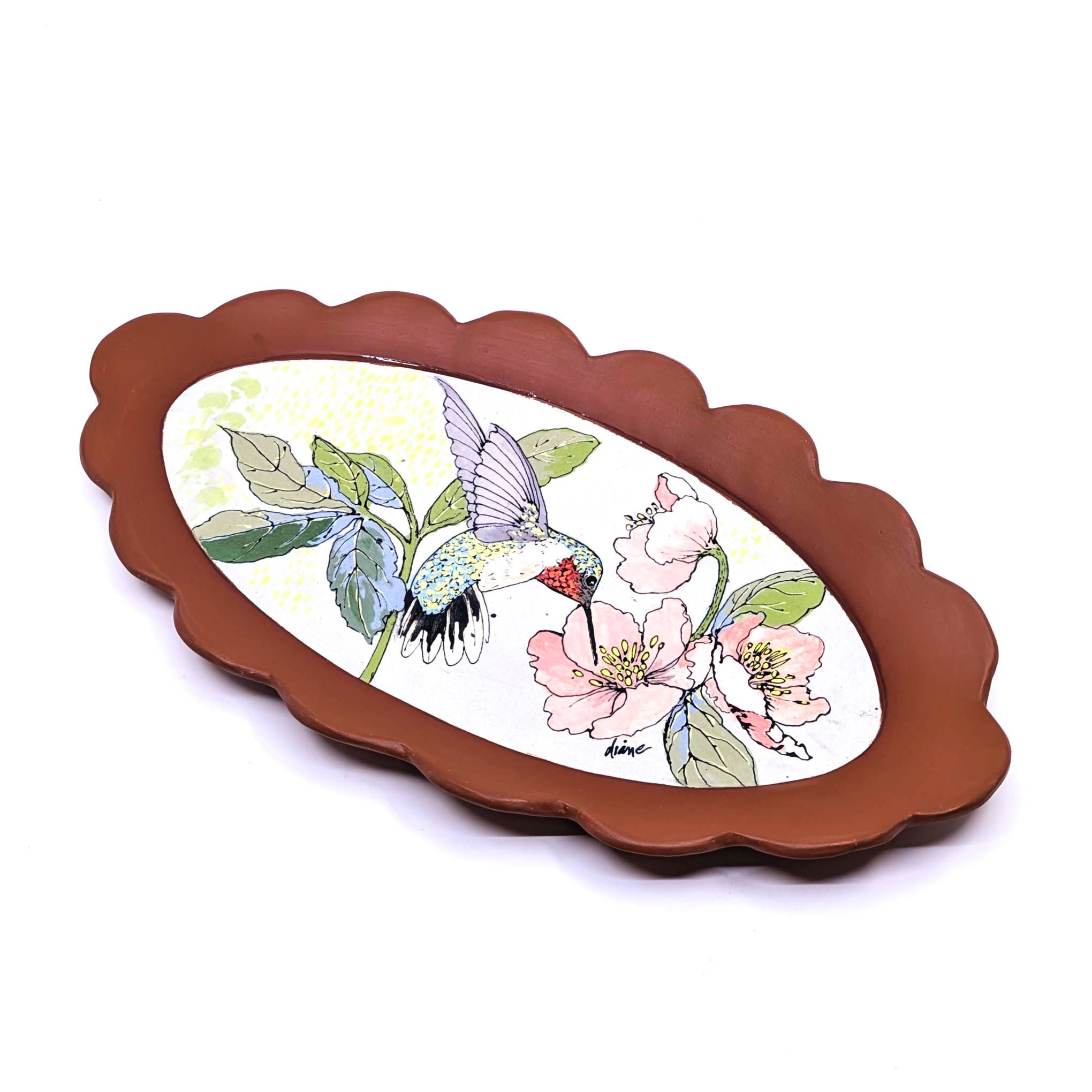 Oval Platter- Hummingbird