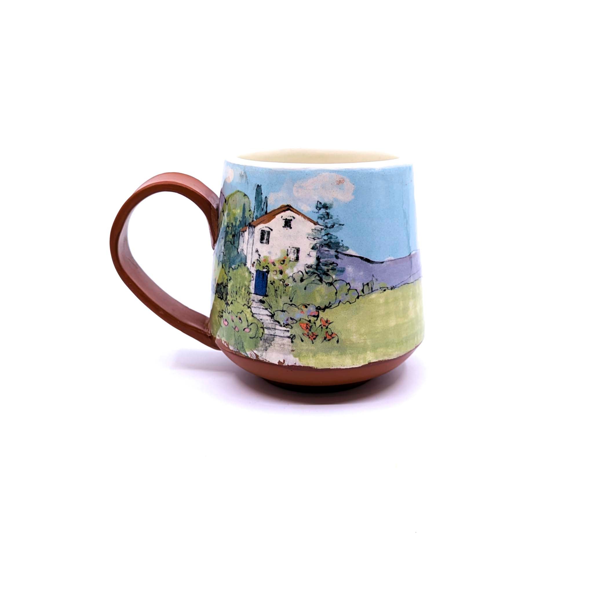 English Cottage in Countryside Mug 2