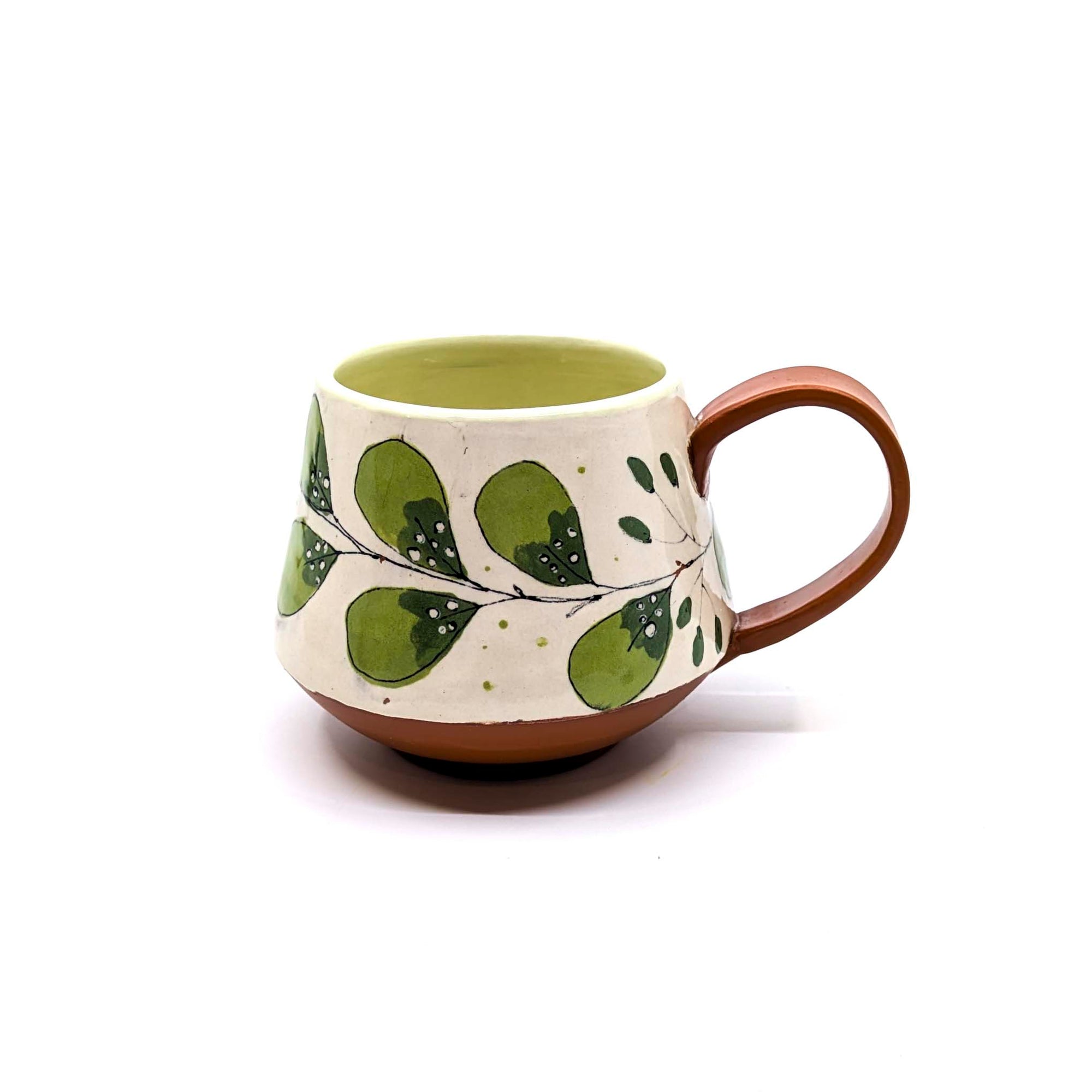 Green & Cream Leaf Design Mug 2