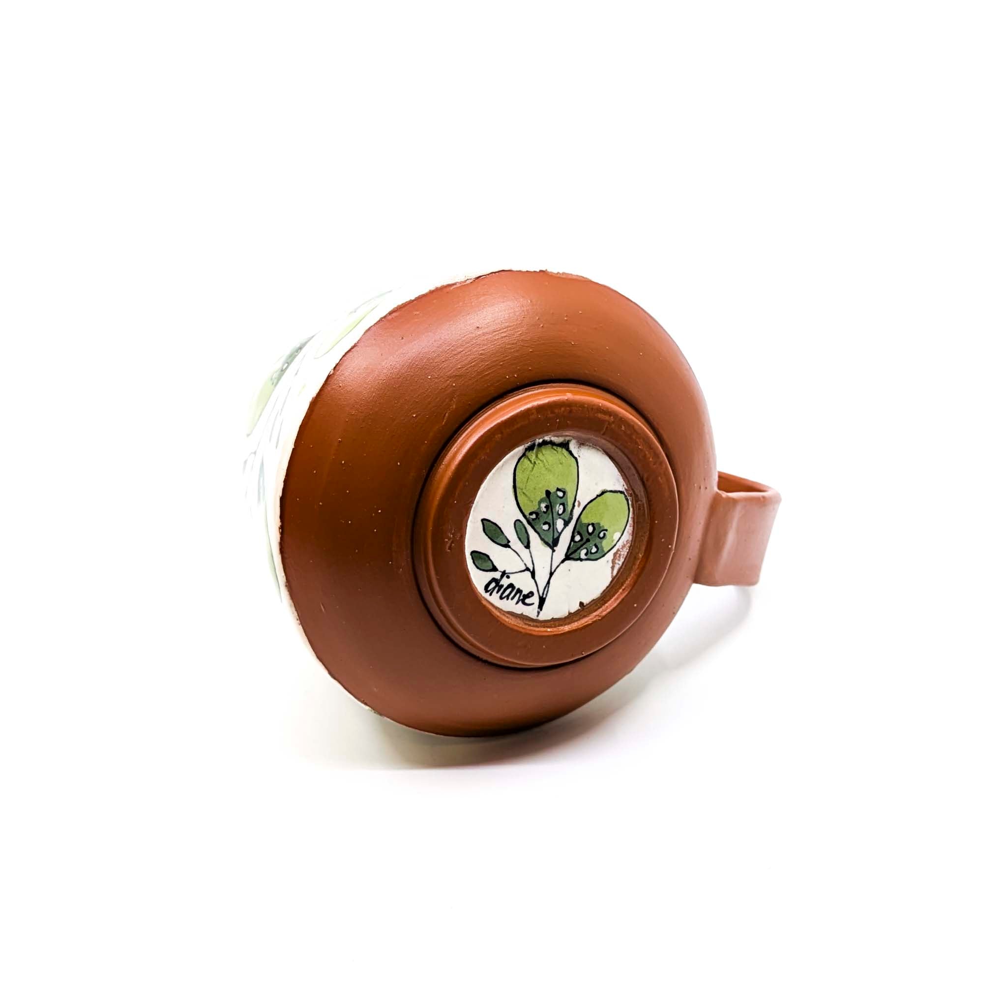 Green & Cream Leaf Design Mug 2