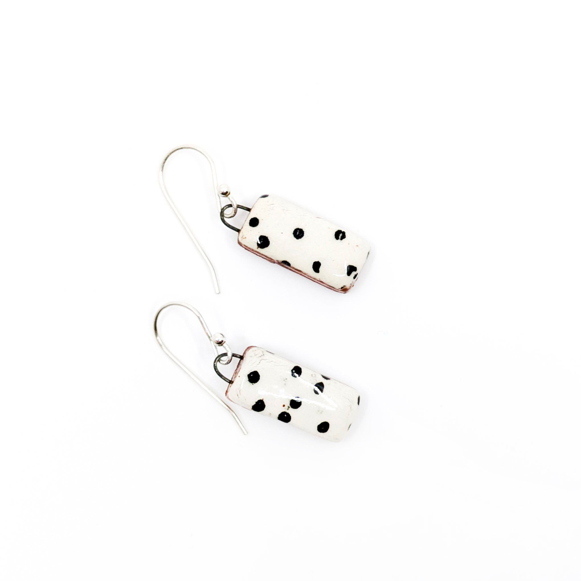 Small Polka Dot Rectangular Earrings