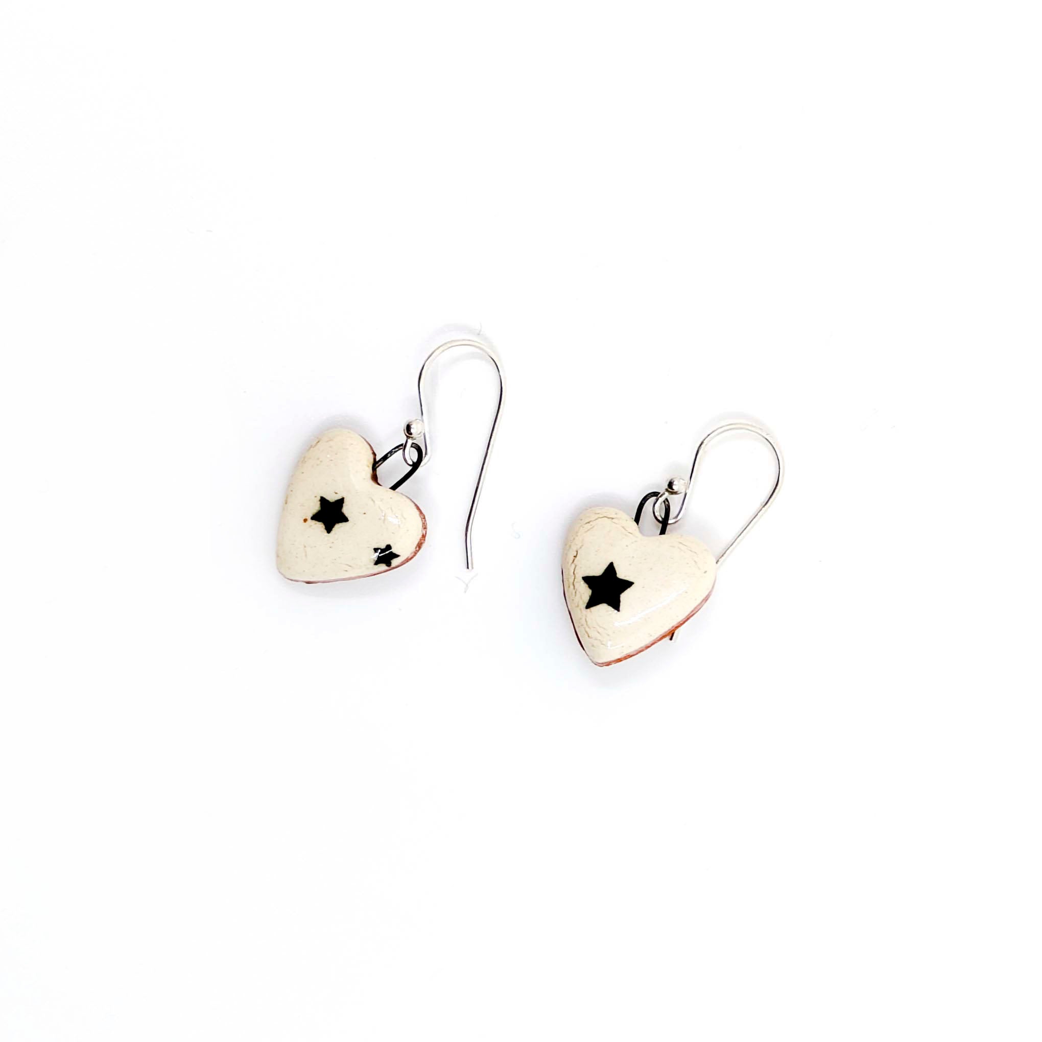Small Starry Heart Earrings