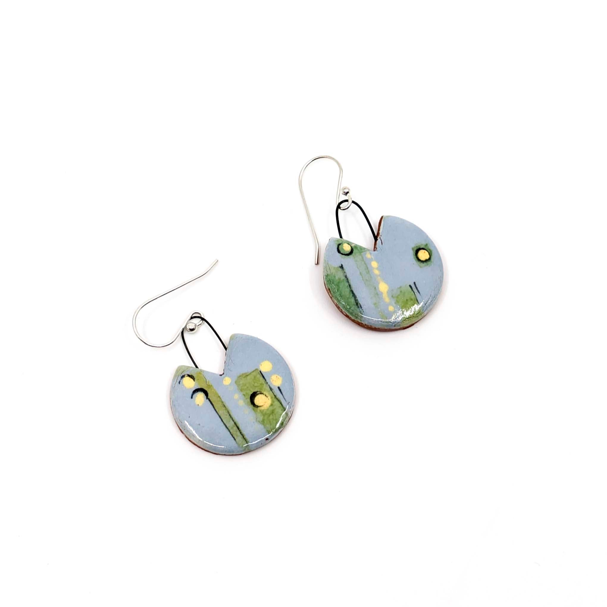 Medium Light Blue Cutout Earrings