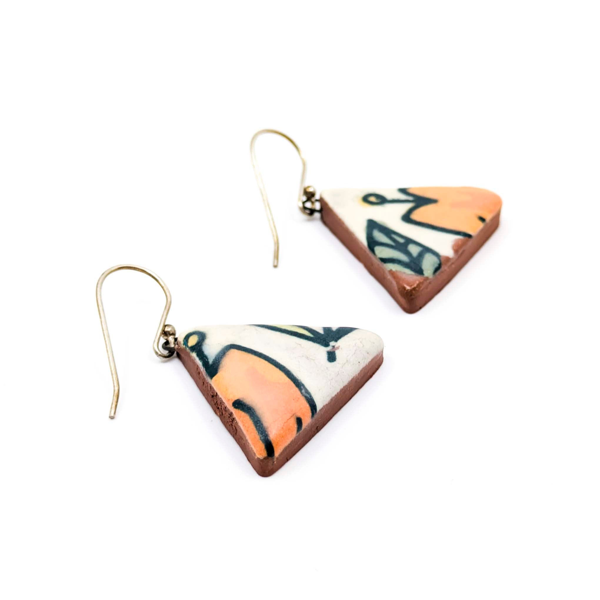 Triangular Floral Earrings