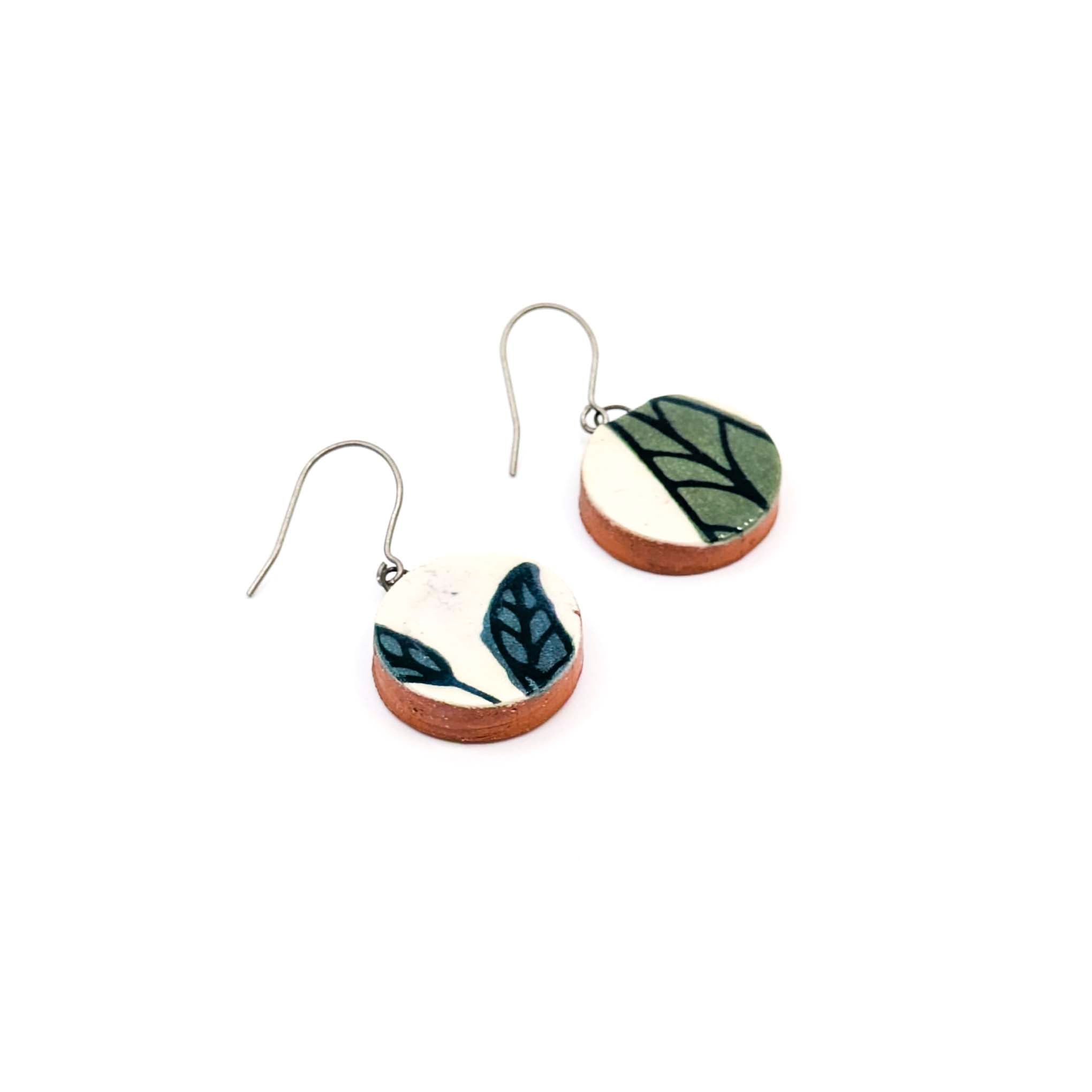 Round Leaf Earrings
