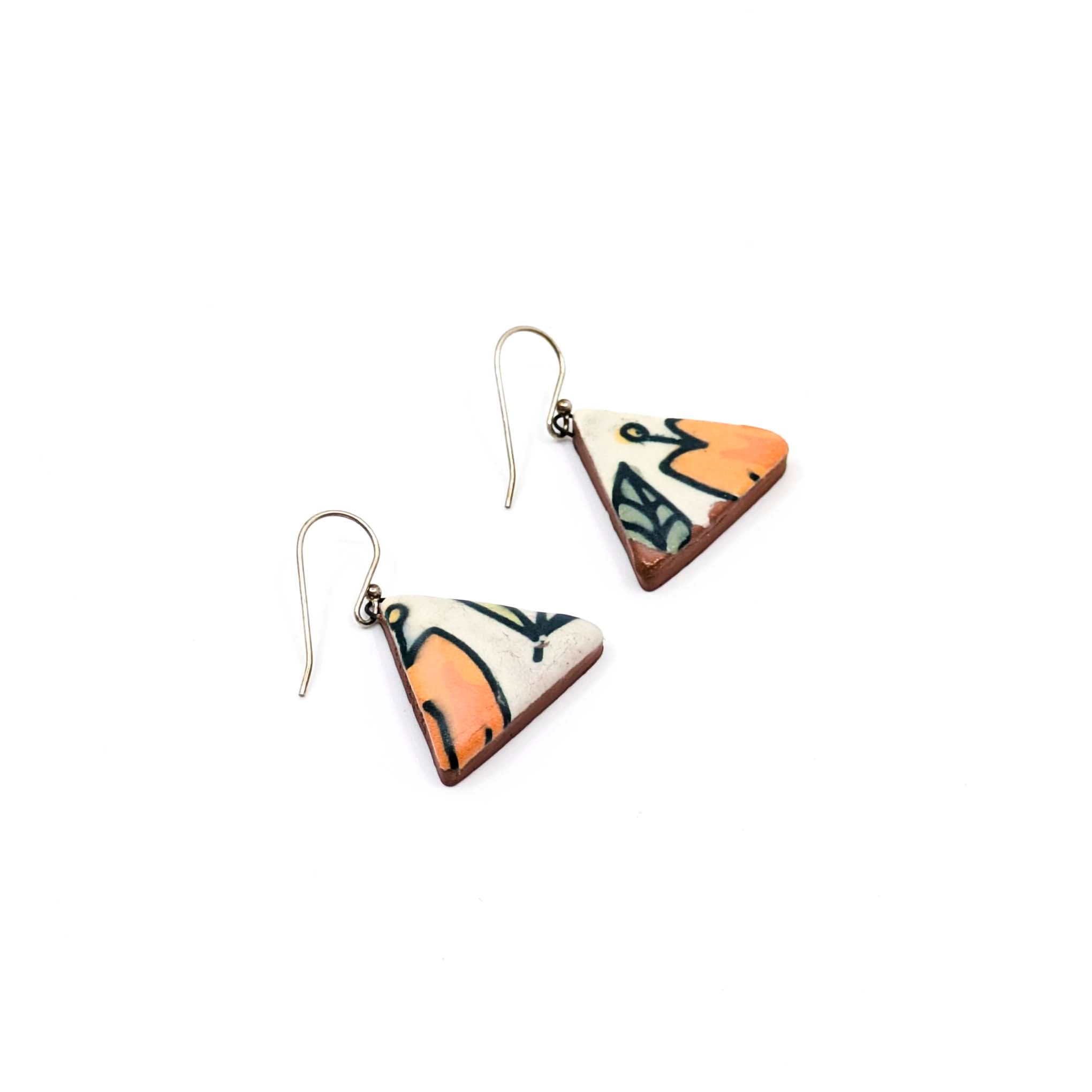Triangular Floral Earrings
