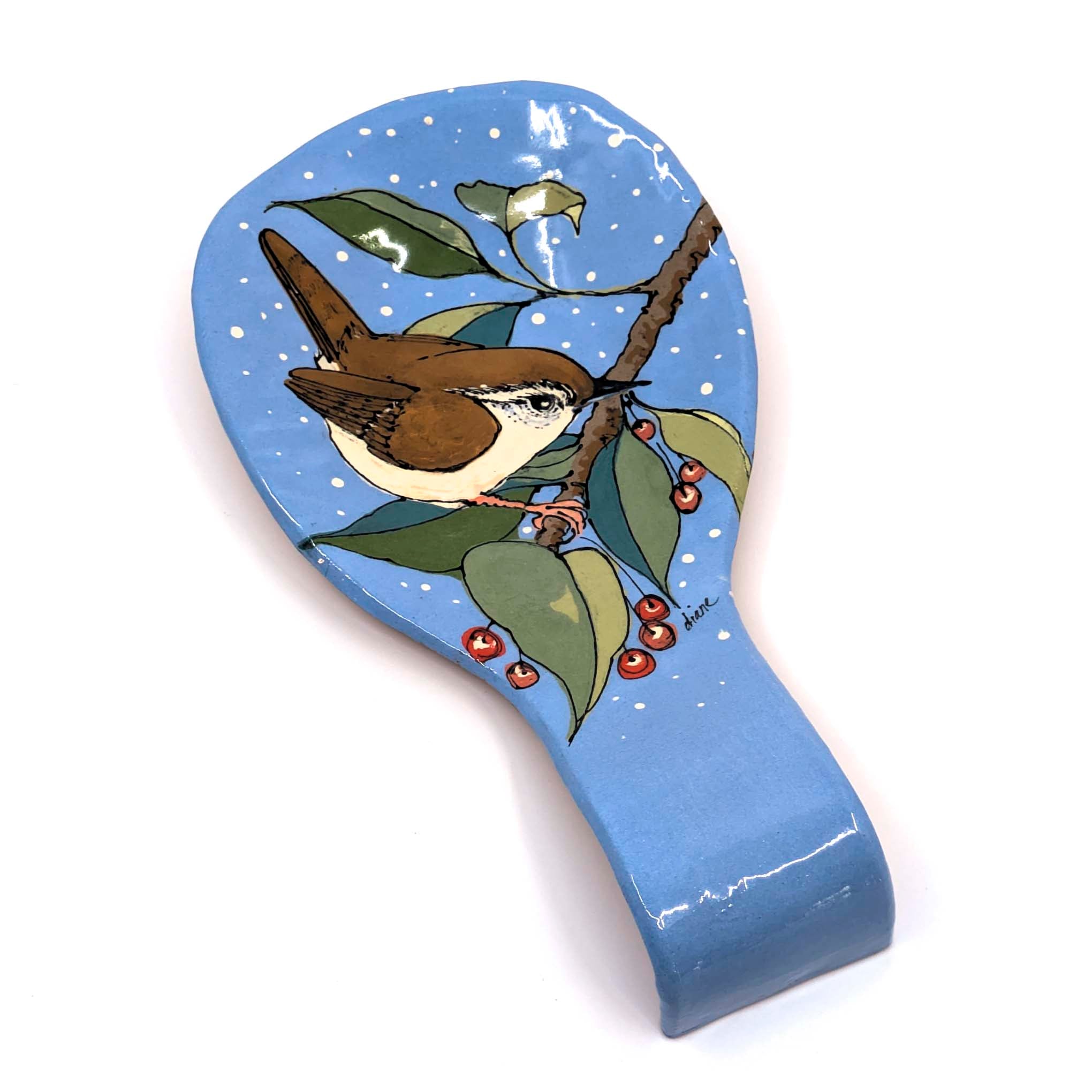 Diane Demers - Smith - Wren & Berries Spoon Rest - VISUAL INDEX