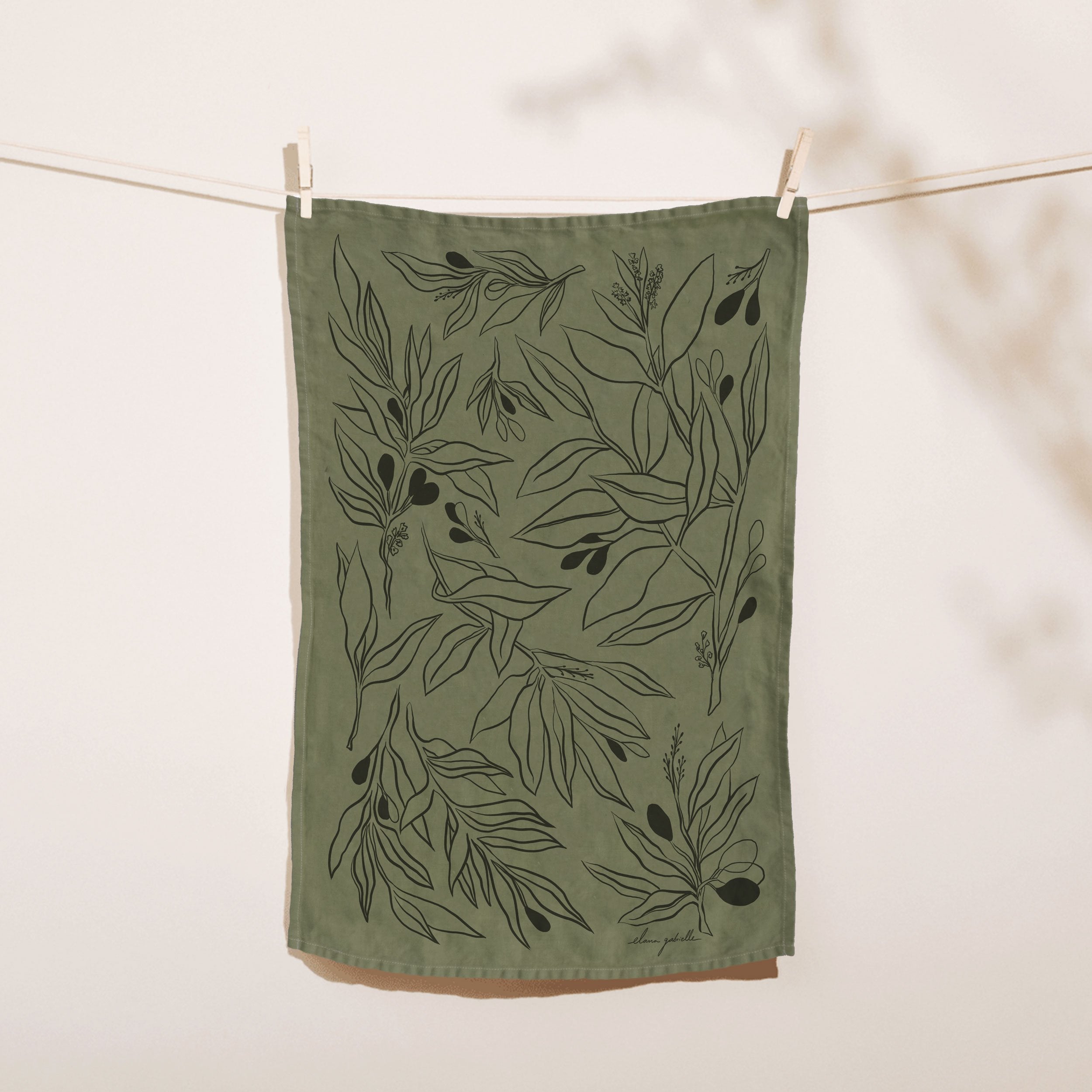 Olive Tea Towel