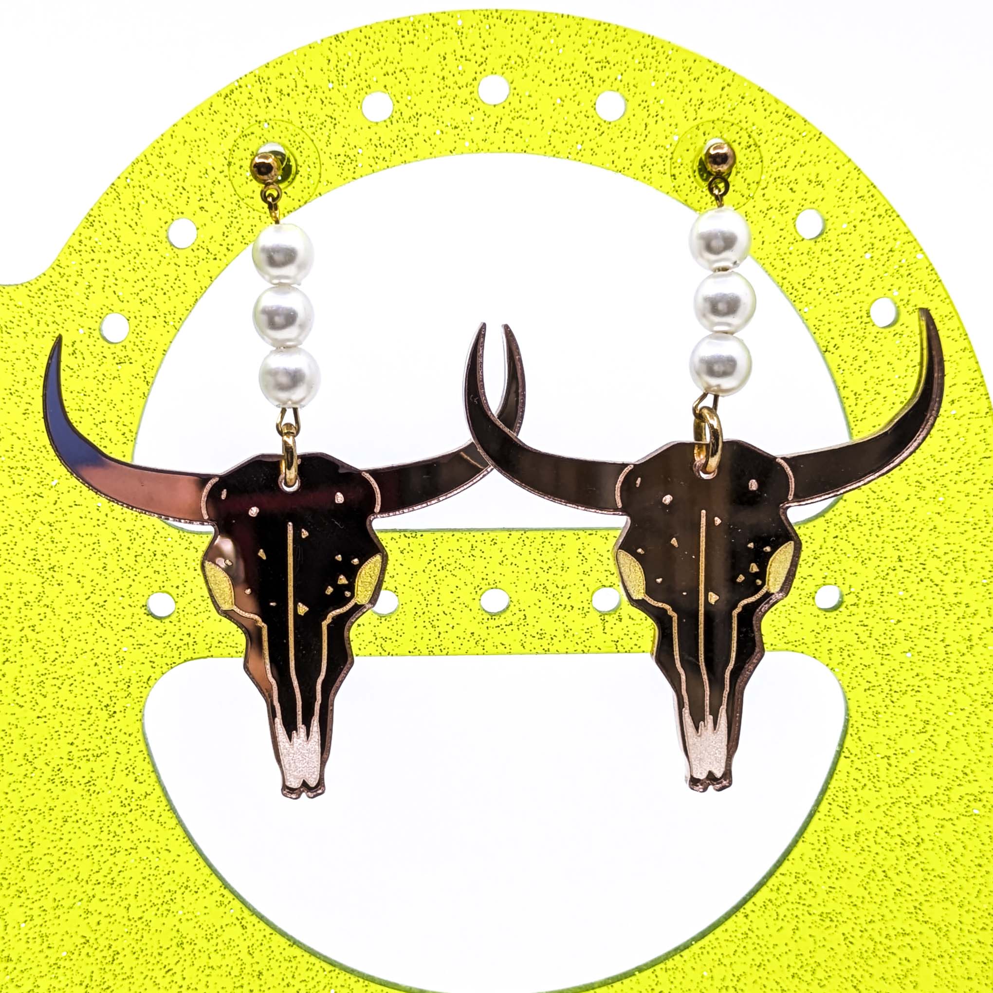 Mirrored Steer Earrings