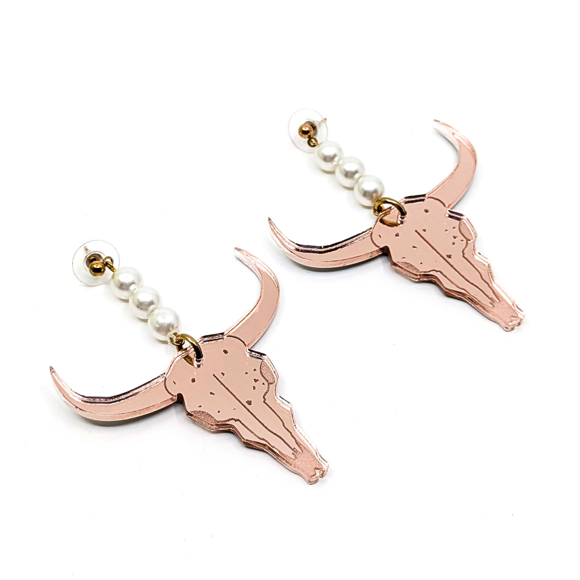 Mirrored Steer Earrings