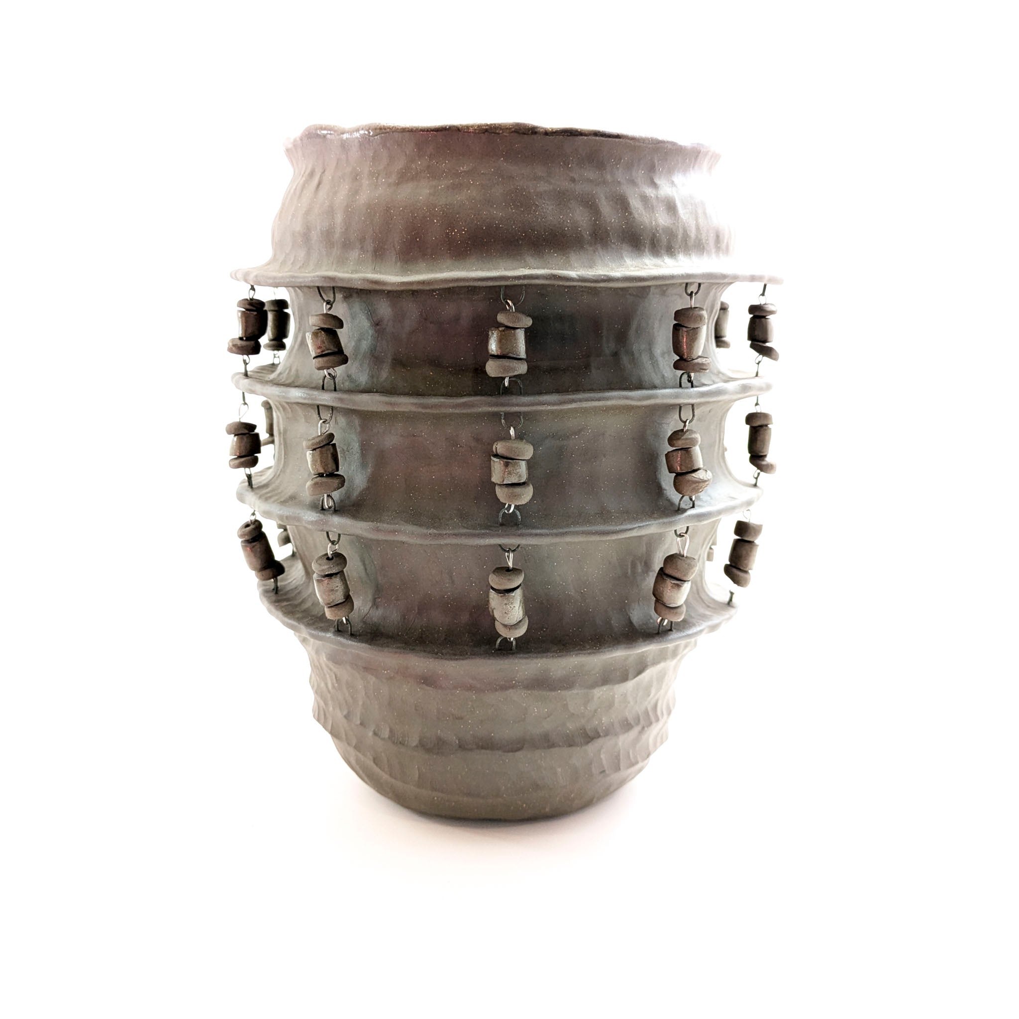 Large Beaded Vase