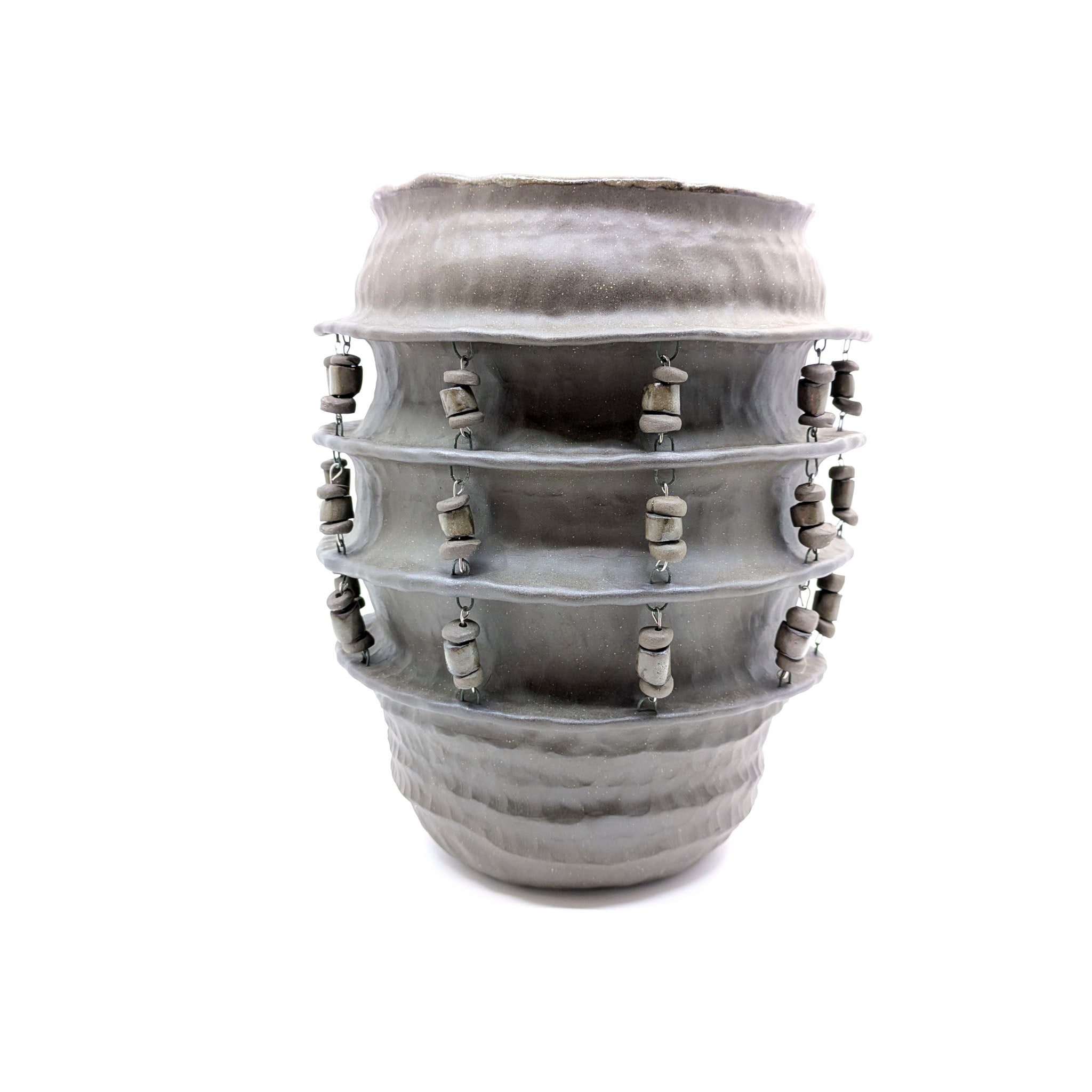 Large Beaded Vase