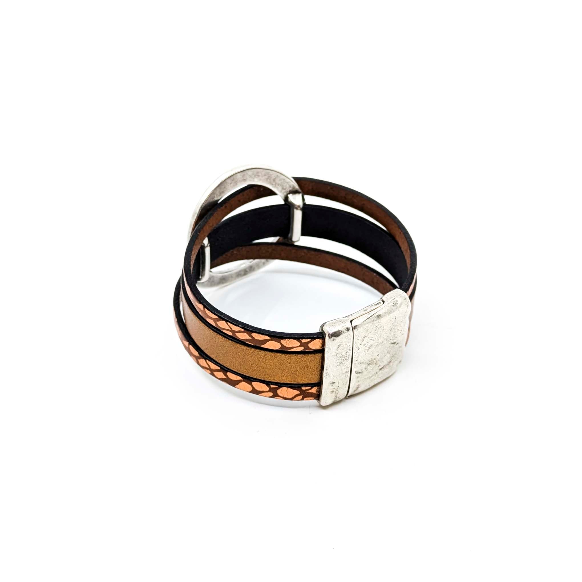 Circle Bracelet- Copper with Copper print Design