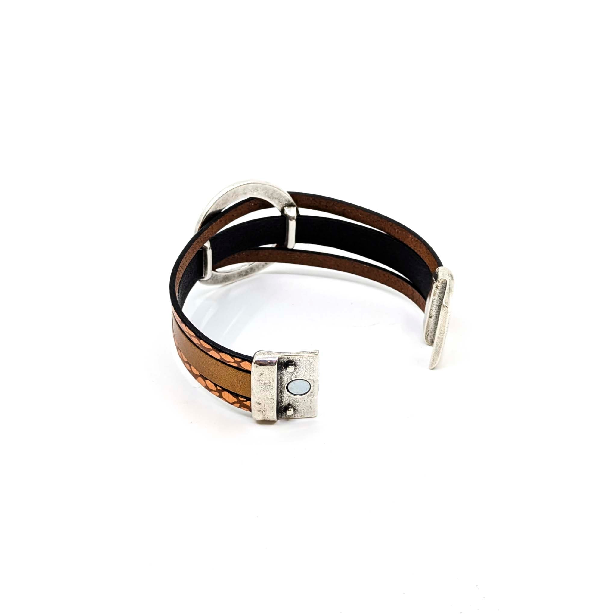 Circle Bracelet- Copper with Copper print Design