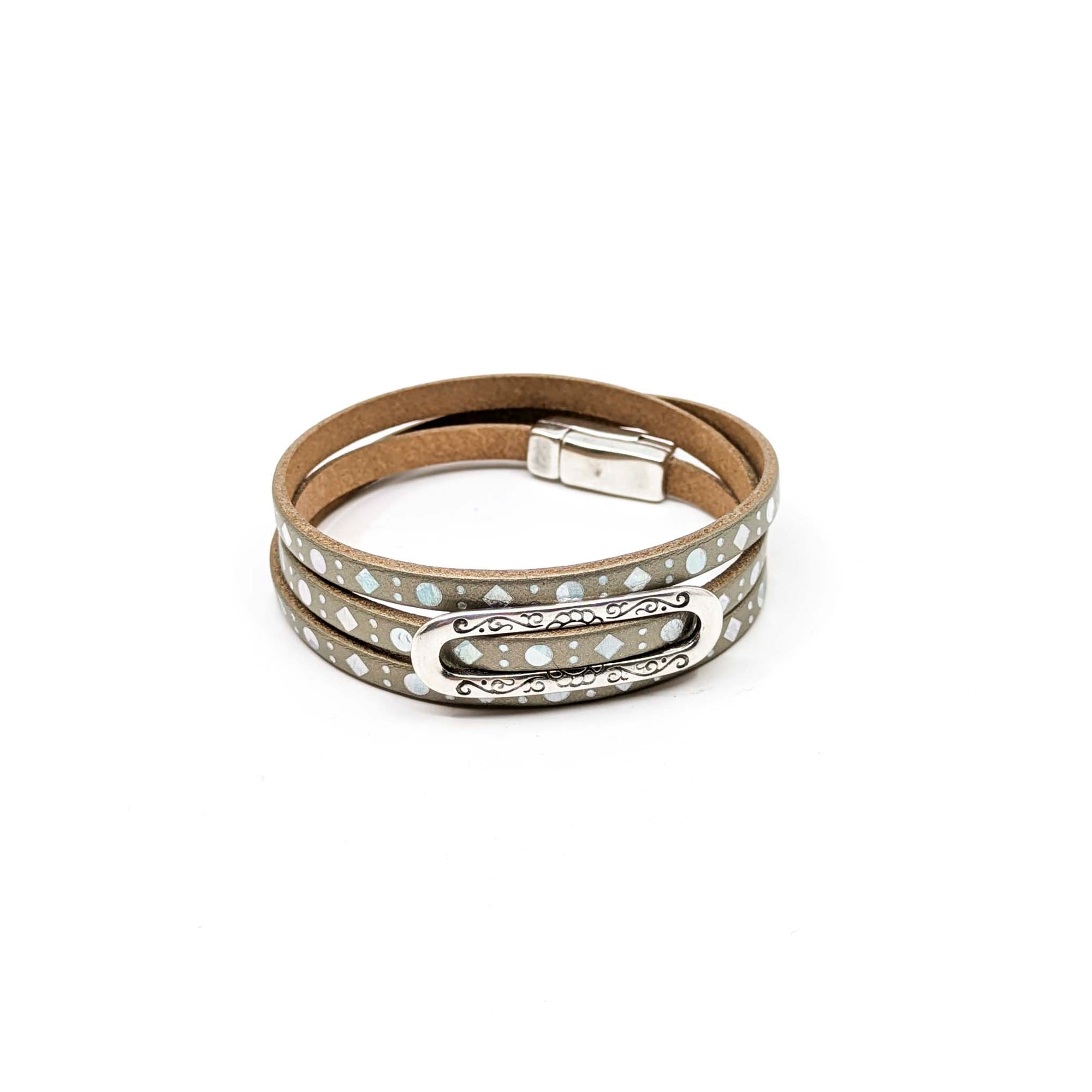 Classic Chic Triple Wrap Bracelet- Champagne Diamond