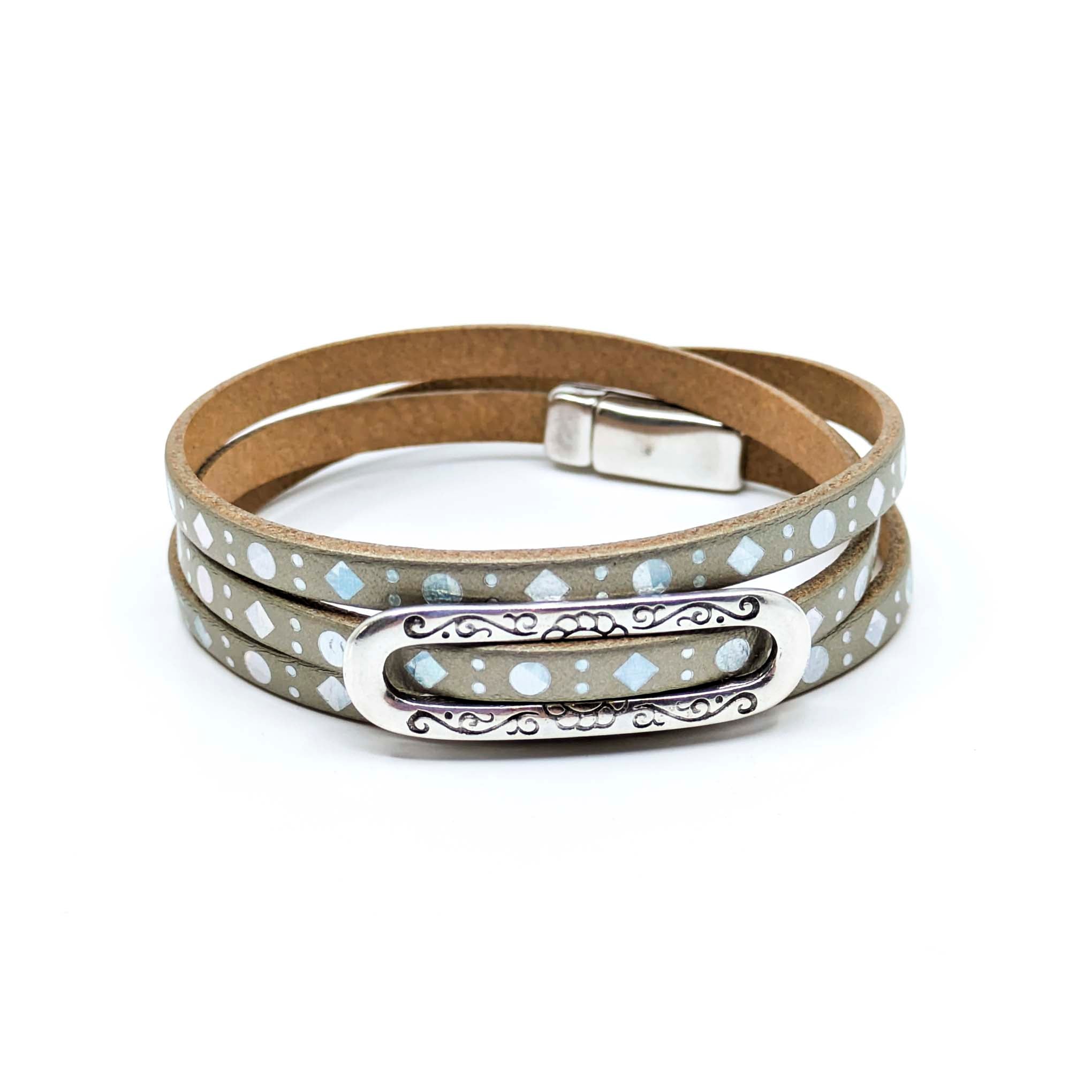 Classic Chic Triple Wrap Bracelet- Champagne Diamond