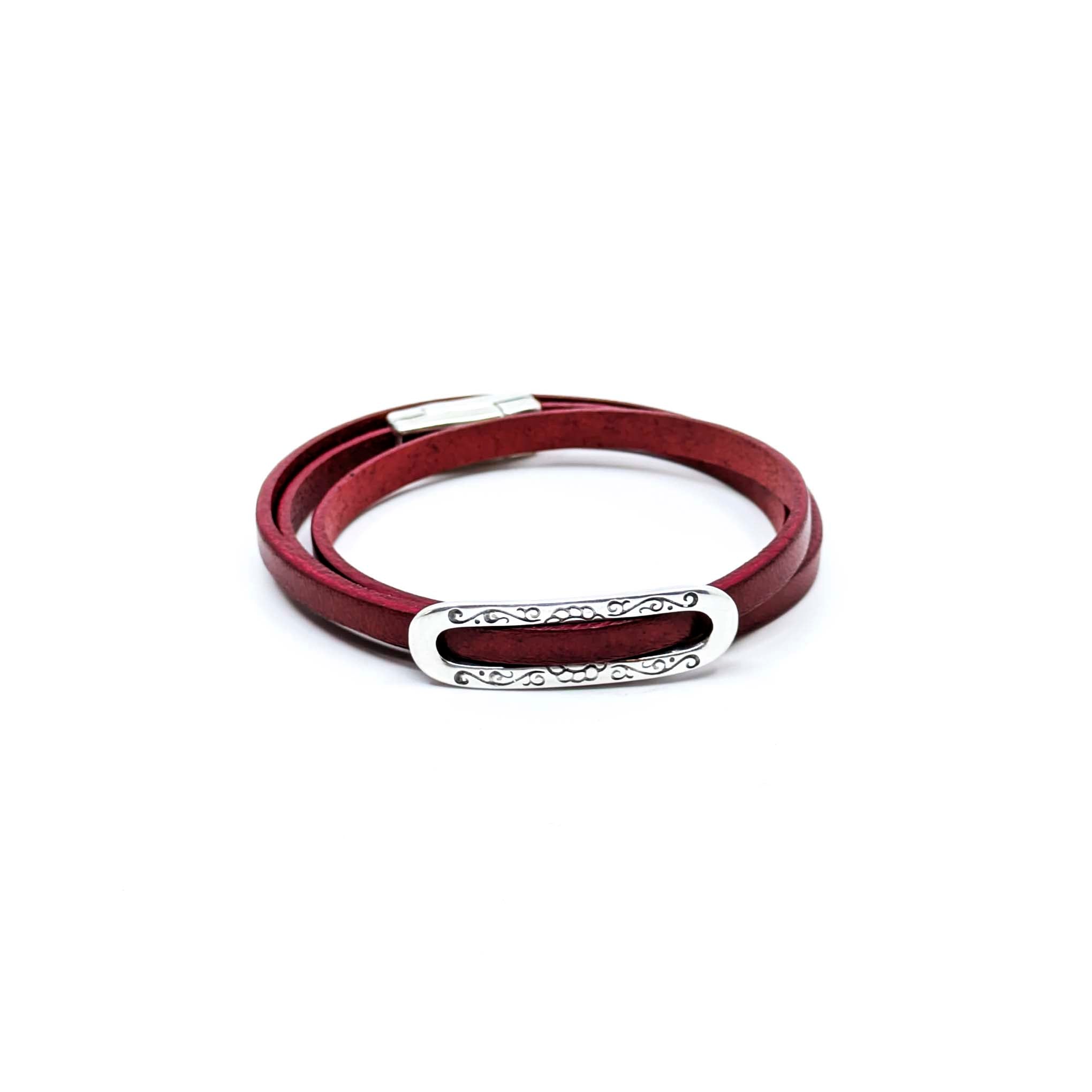 Classic Chic Triple Wrap Bracelet- Red