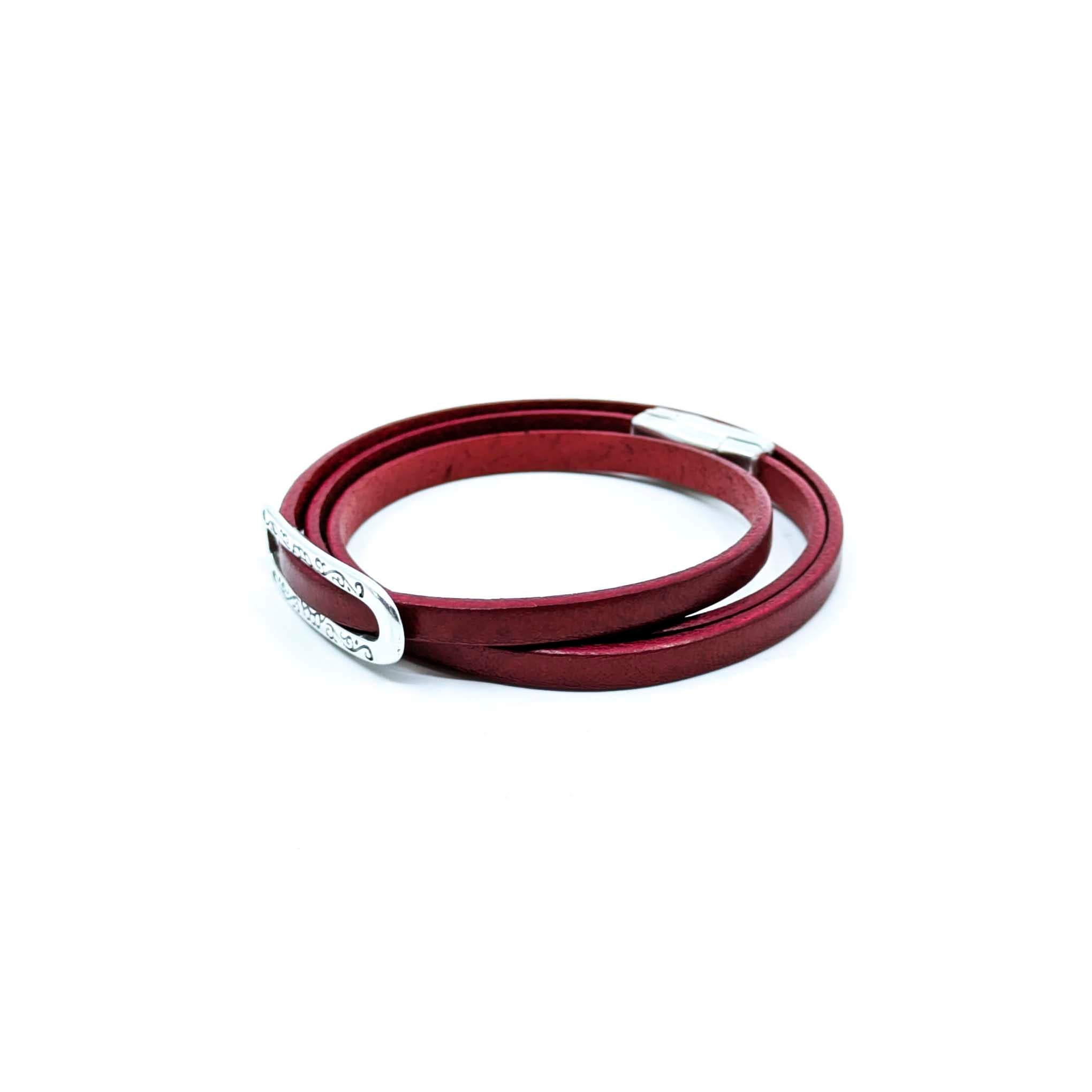 Classic Chic Triple Wrap Bracelet- Red