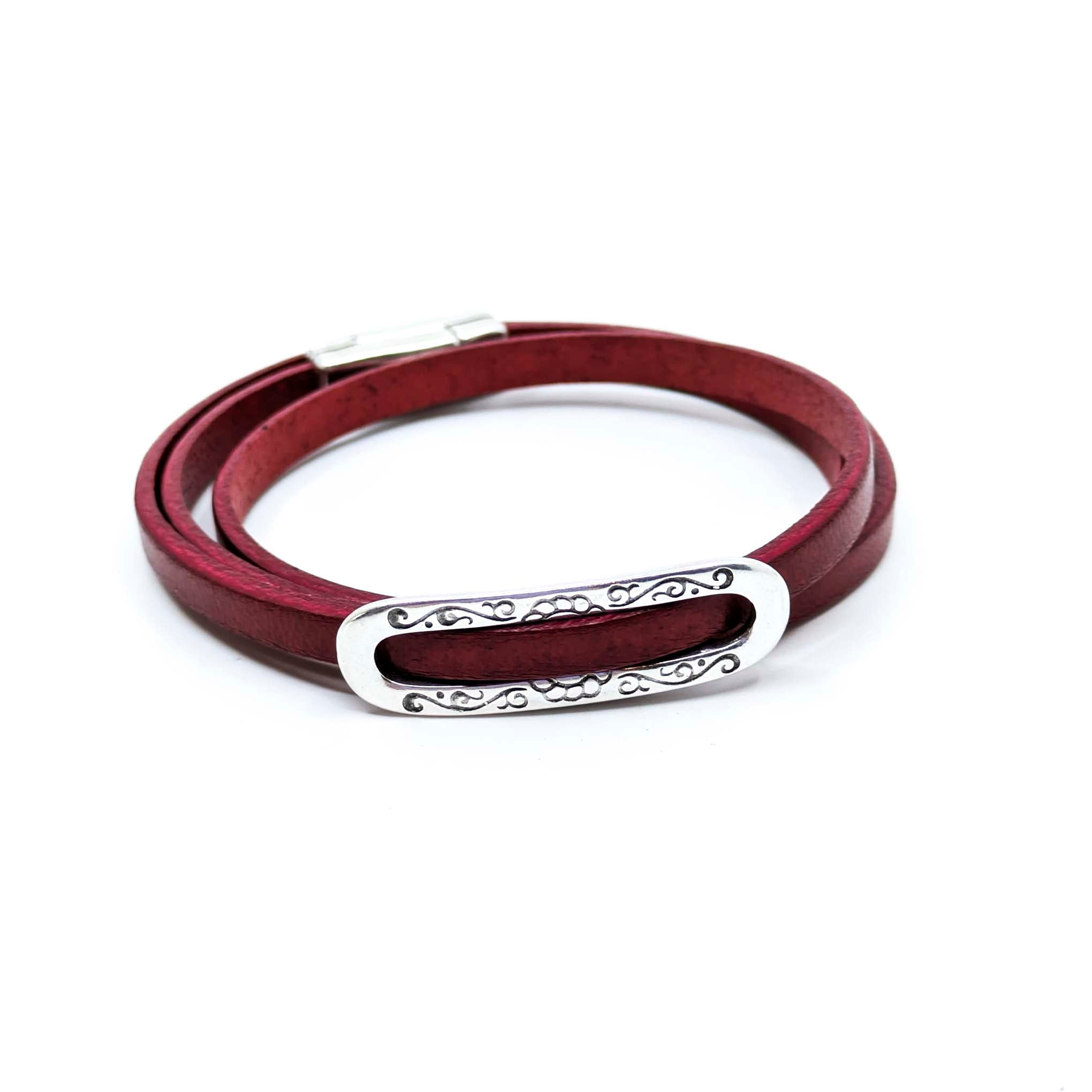 Classic Chic Triple Wrap Bracelet- Red