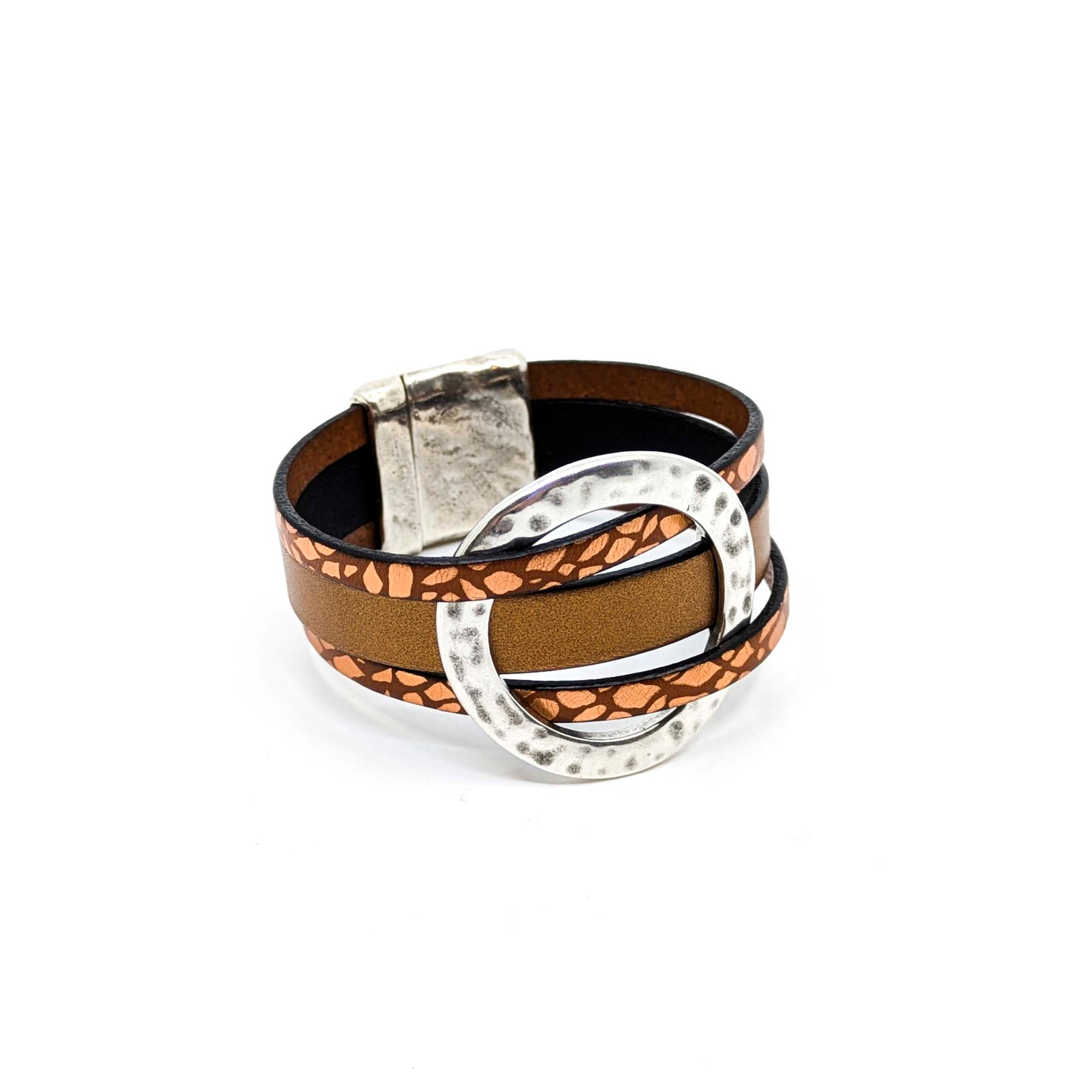 Circle Bracelet- Copper with Copper print Design