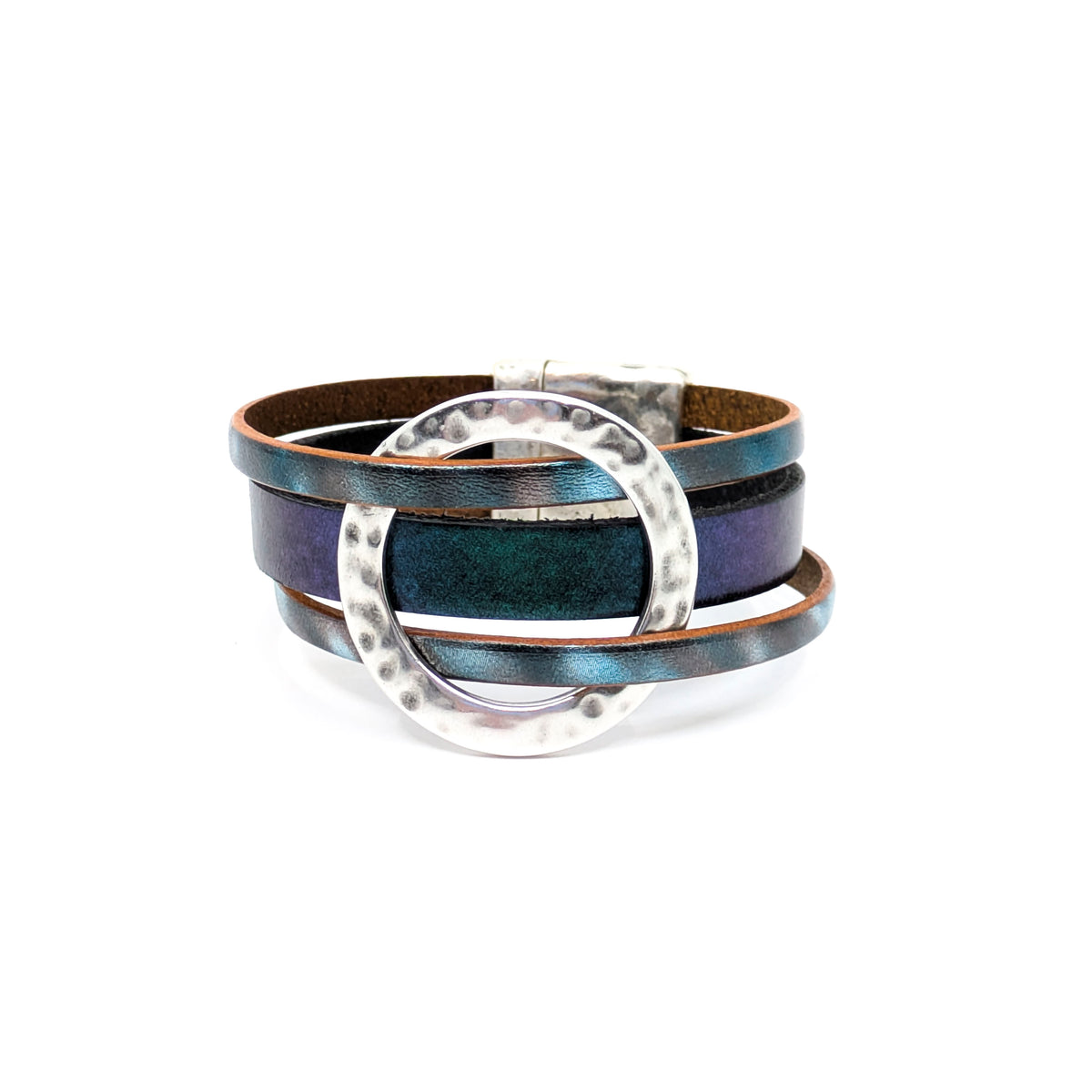 Circle Bracelet- Metallic Green/Blue (Medium)