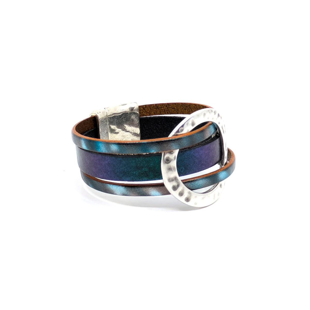 Circle Bracelet- Metallic Green/Blue (Medium)