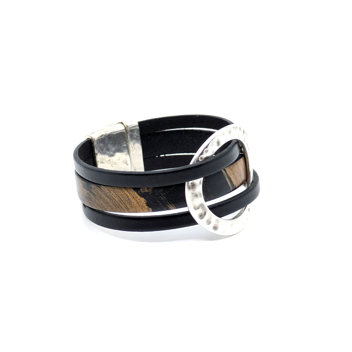 Circle Bracelet- Brown with Black Design (Large)