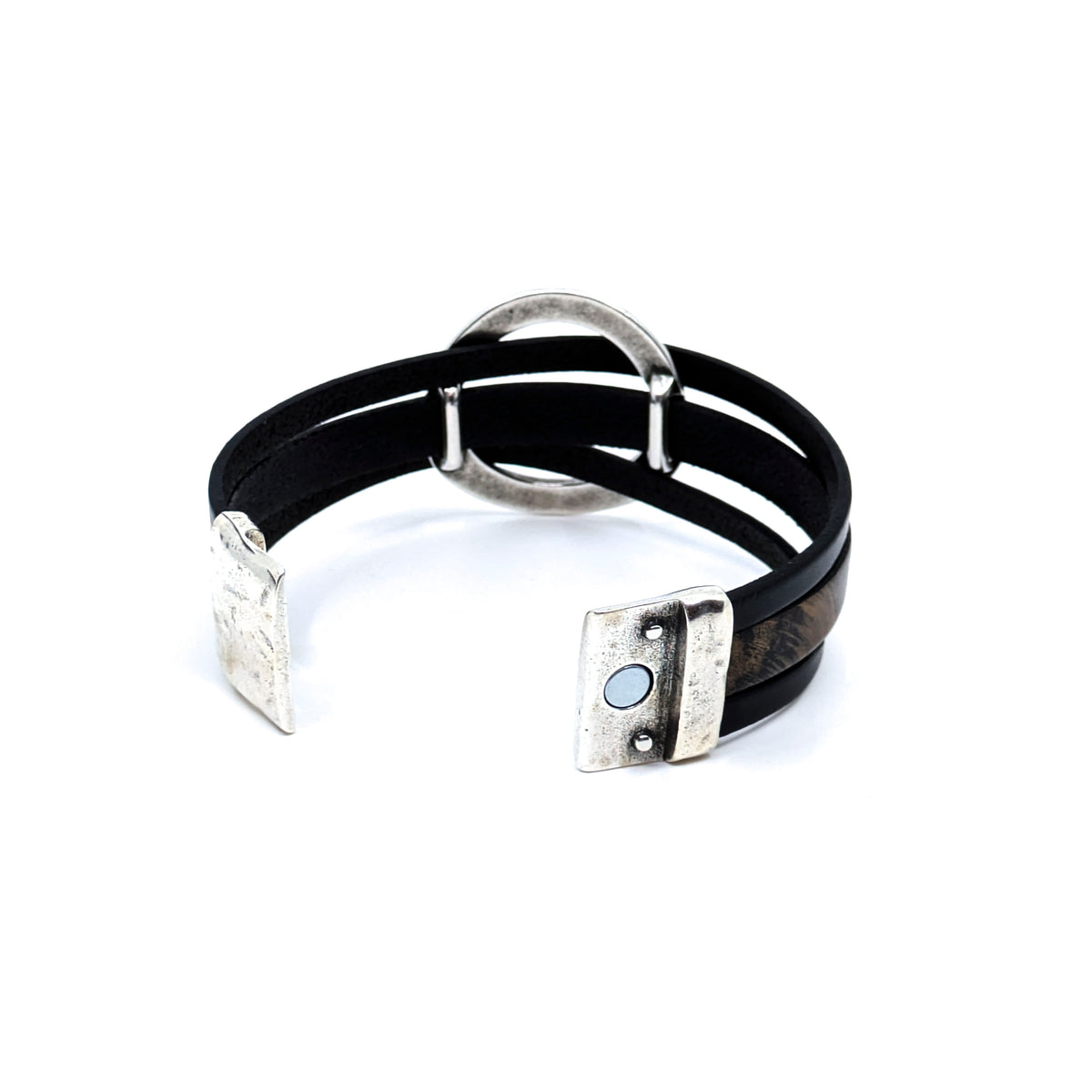 Circle Bracelet- Brown with Black Design (Large)