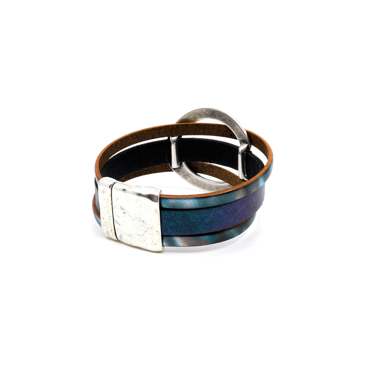 Circle Bracelet- Metallic Green/Blue (Medium)
