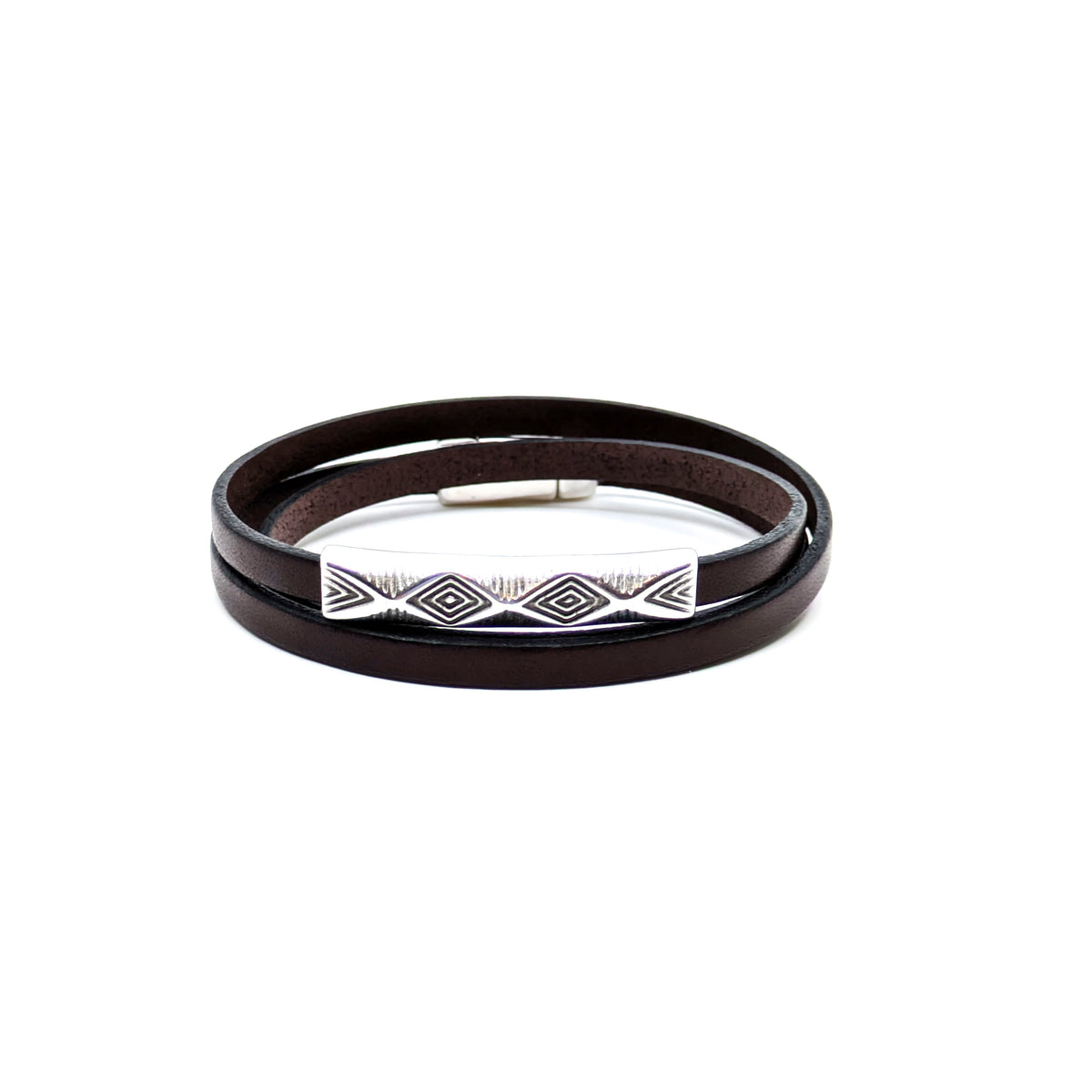 Boho Chic Triple Wrap Bracelet- Chocolate Brown (Large)