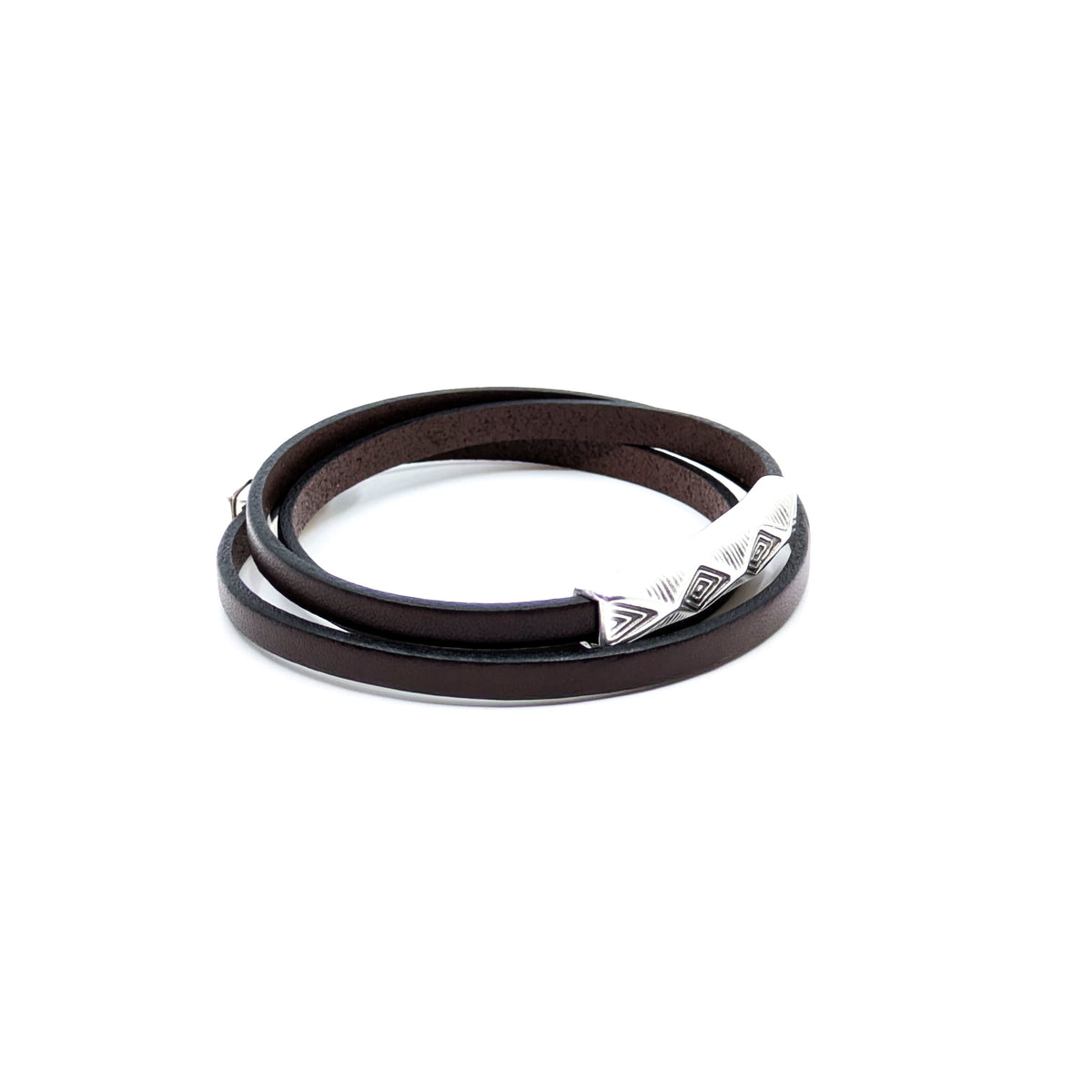 Boho Chic Triple Wrap Bracelet- Chocolate Brown (Large)