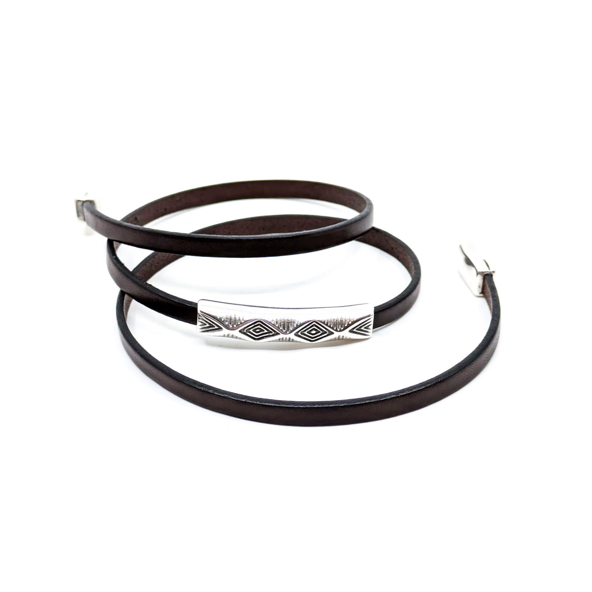 Boho Chic Triple Wrap Bracelet- Chocolate Brown (Large)