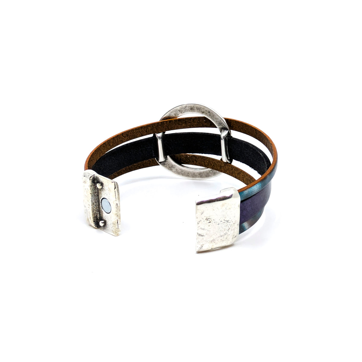 Circle Bracelet- Metallic Green/Blue (Medium)