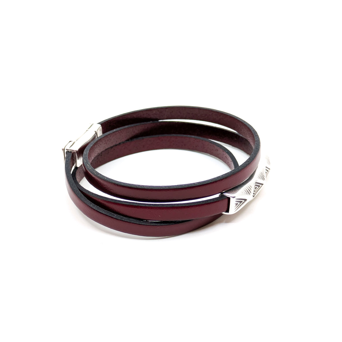 Boho Chic Triple Wrap Bracelet- Red (Medium)