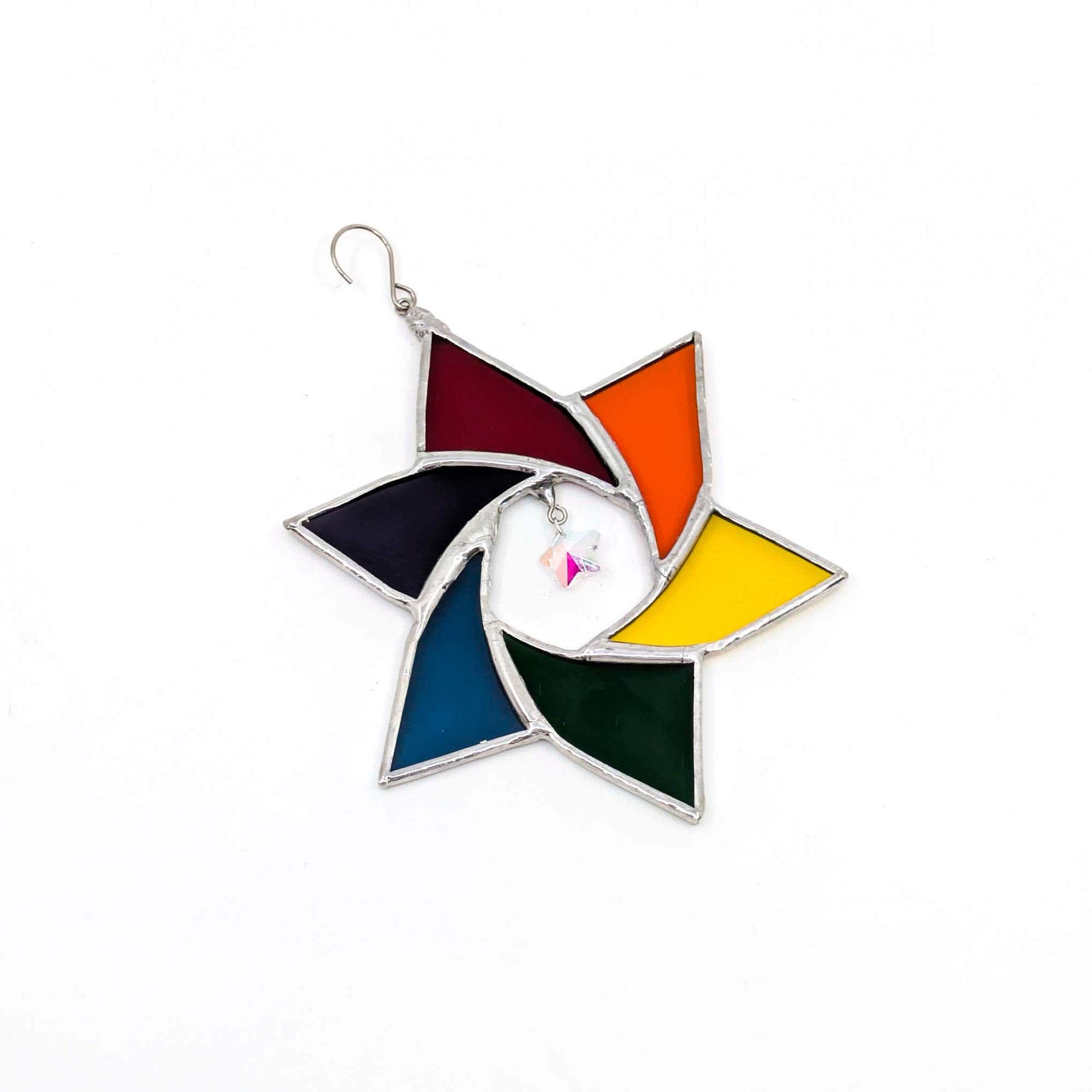 Rainbow Star Stained Glass Suncatcher