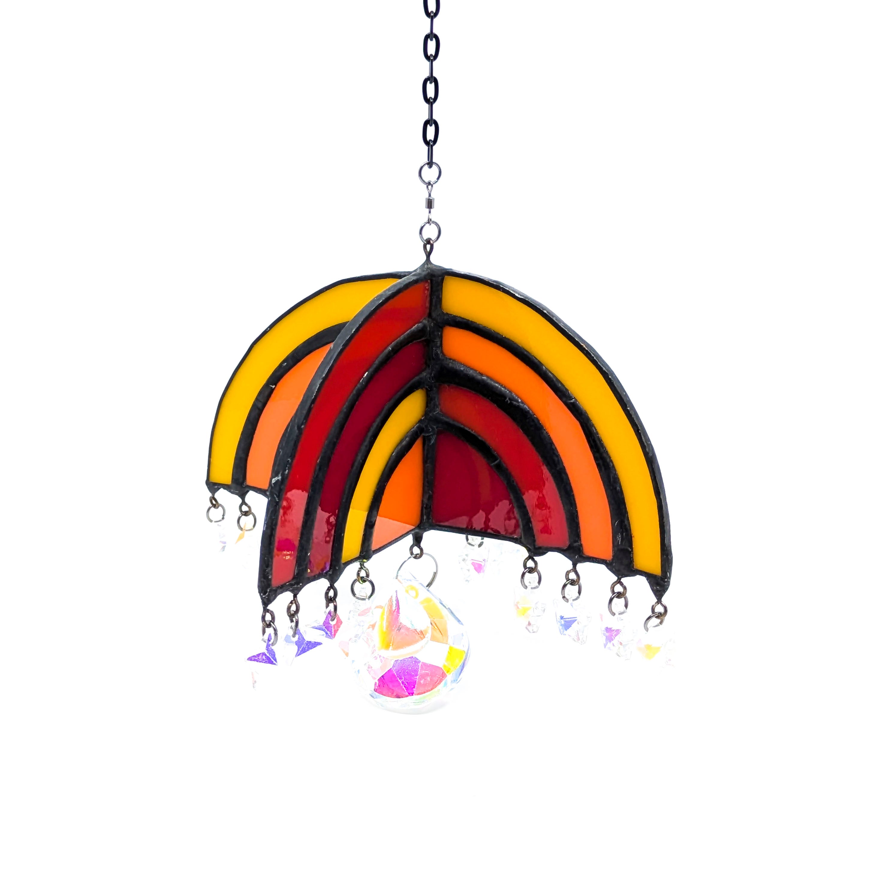 Rainbow Quad-Arch Stained Glass Suncatcher (3 Styles)
