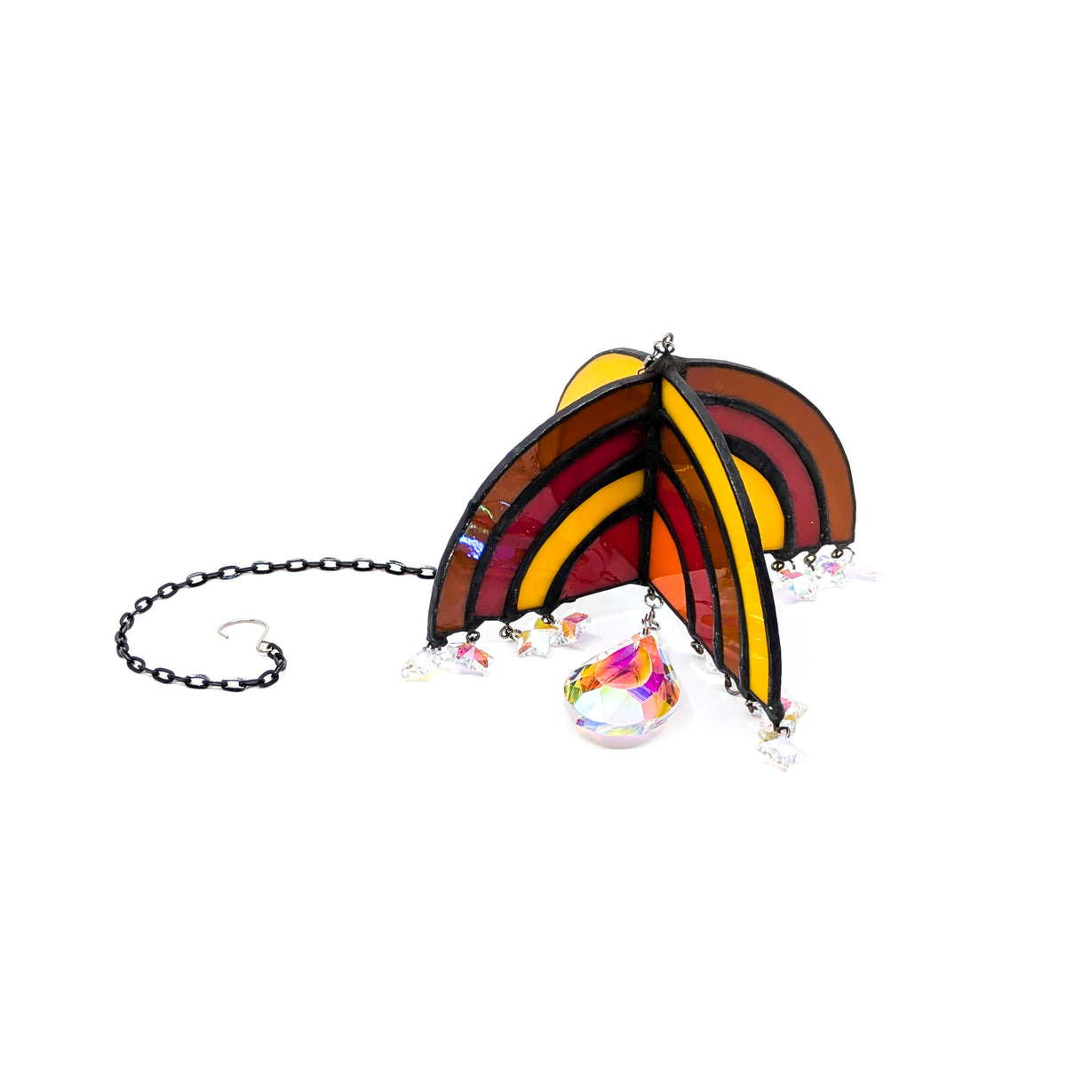 Rainbow Quad-Arch Stained Glass Suncatcher (3 Styles)