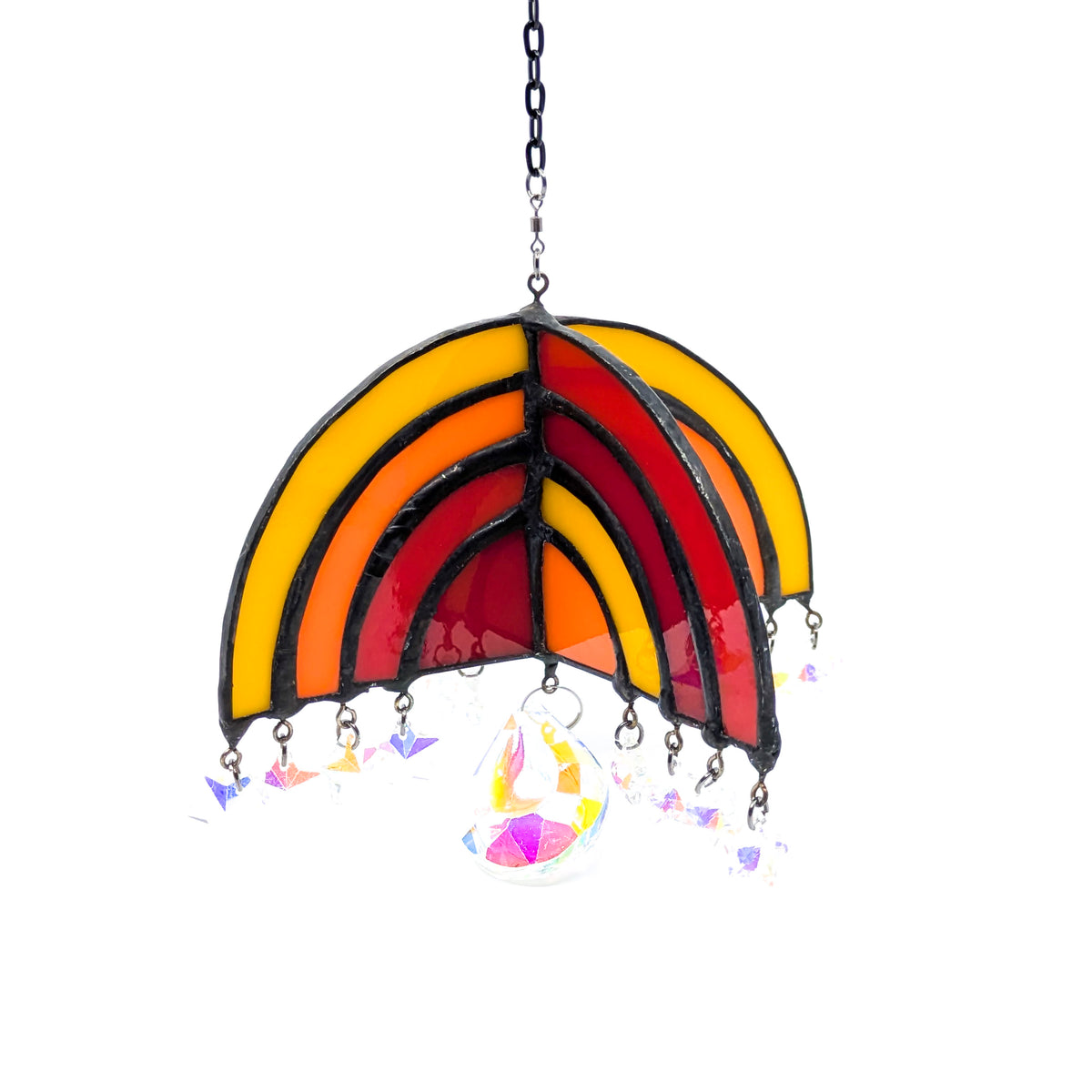 Rainbow Quad-Arch Stained Glass Suncatcher (3 Styles)
