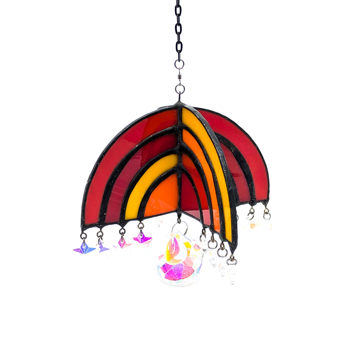 Rainbow Quad-Arch Stained Glass Suncatcher (3 Styles)