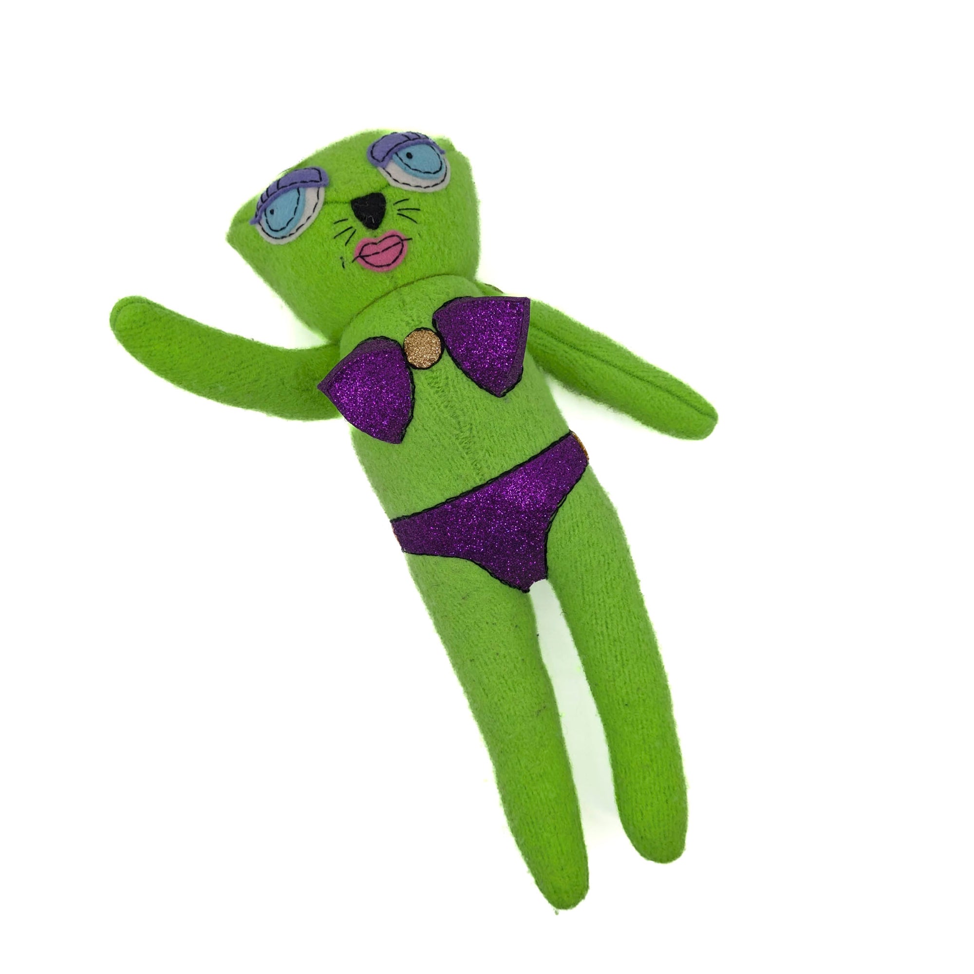 Titty Kitty in Lime- Stuffed Animal