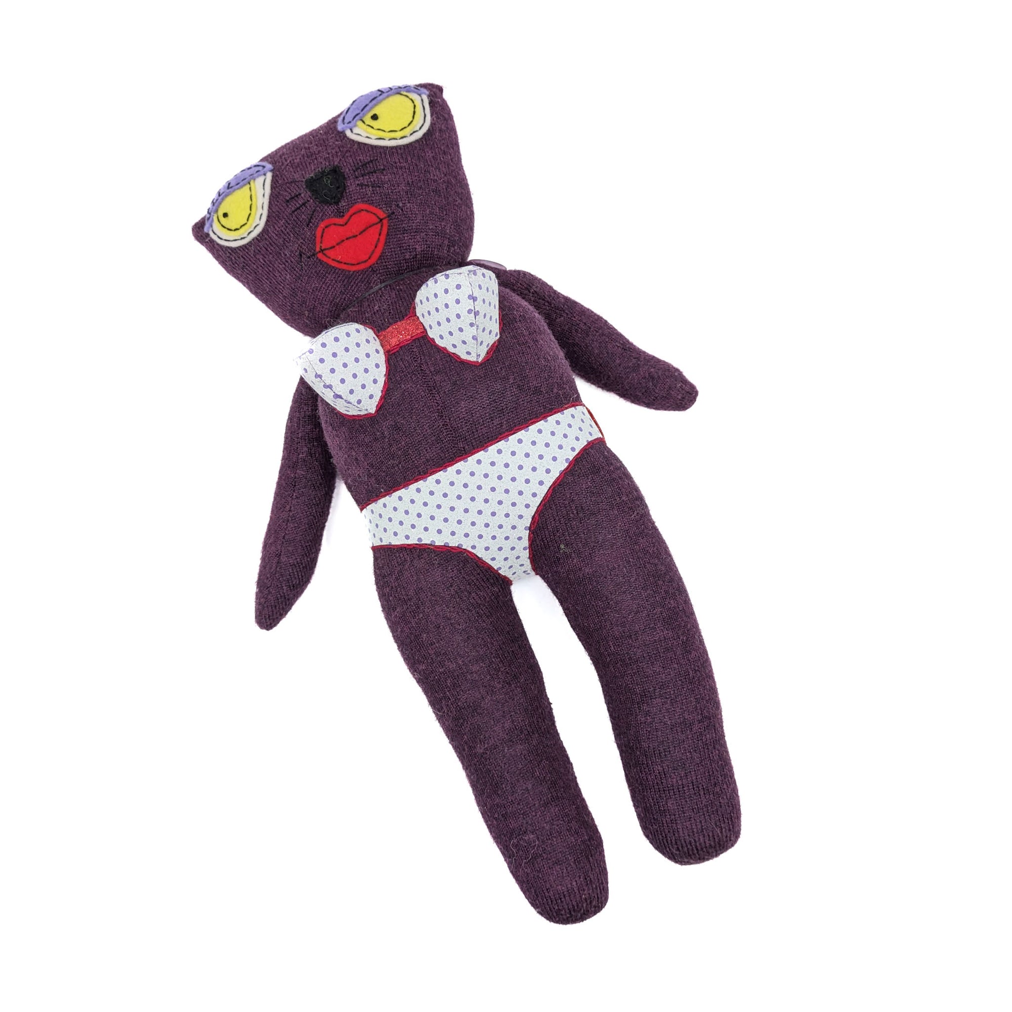 Titty Kitty in Dark Purple- Stuffed Animal