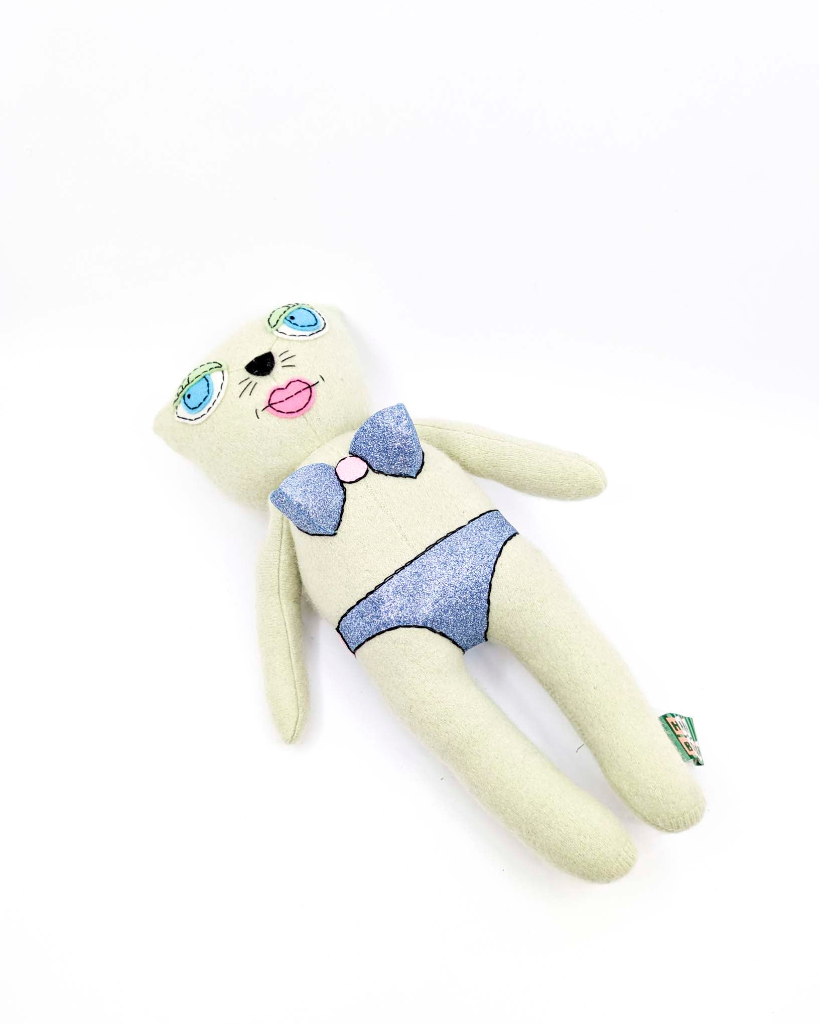 Titty Kitty in Light Green- Stuffed Animal