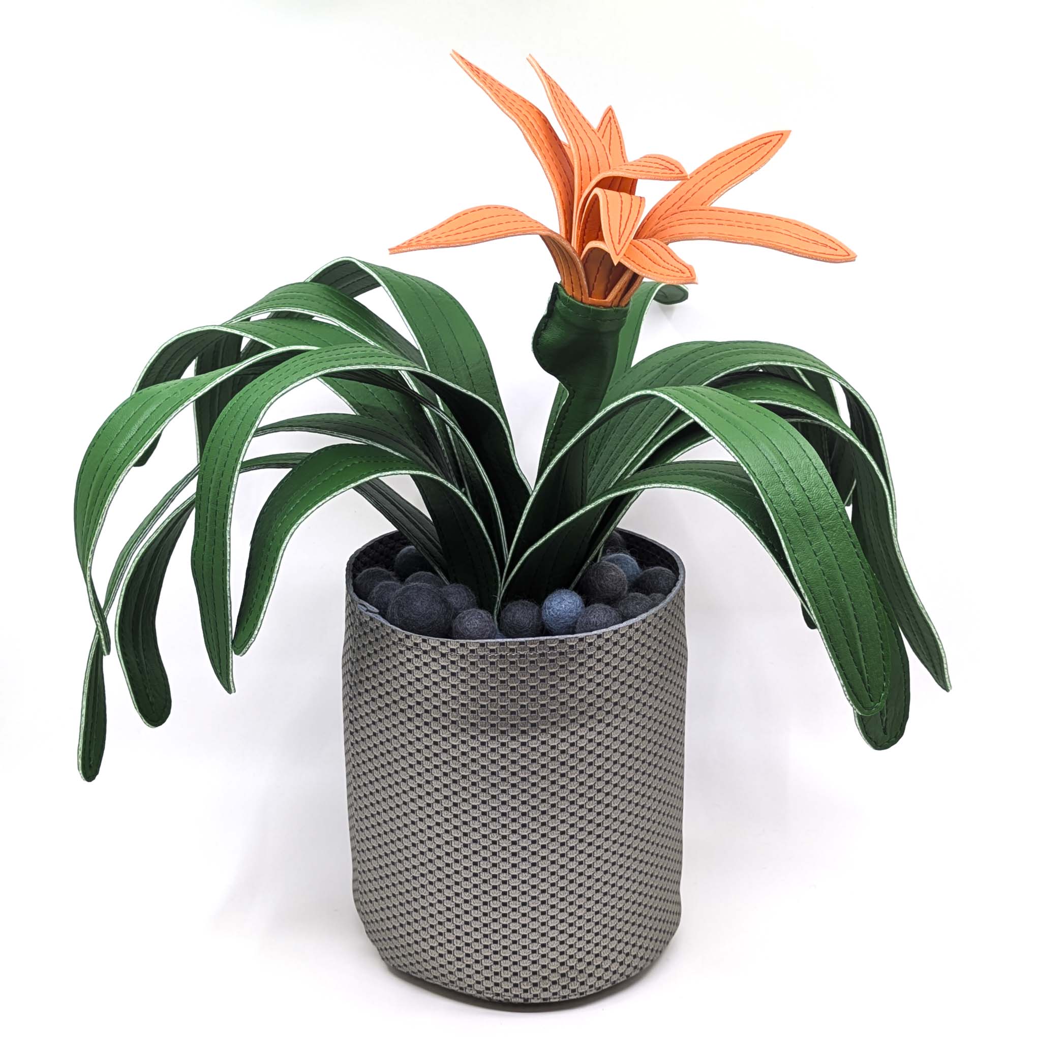 Large Fake Plant (Scarlet Star- Silver Pot)