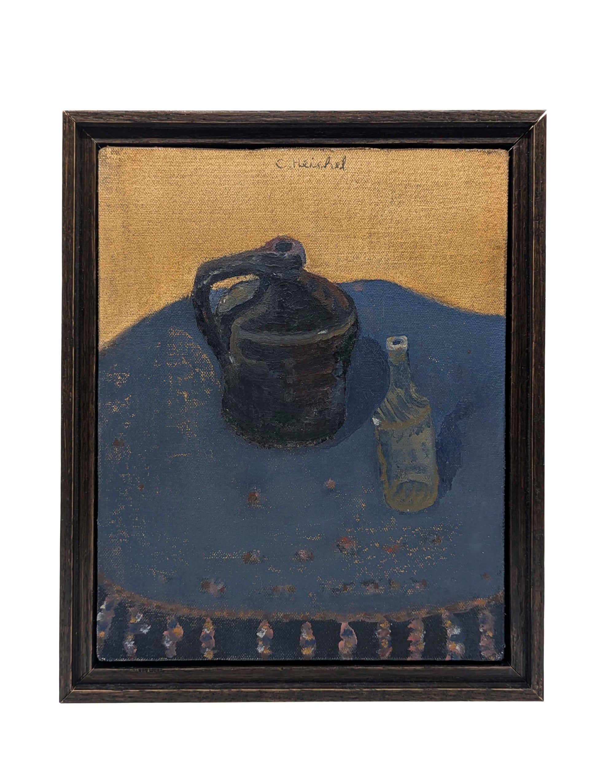 Brown Jug and Glass Bottle