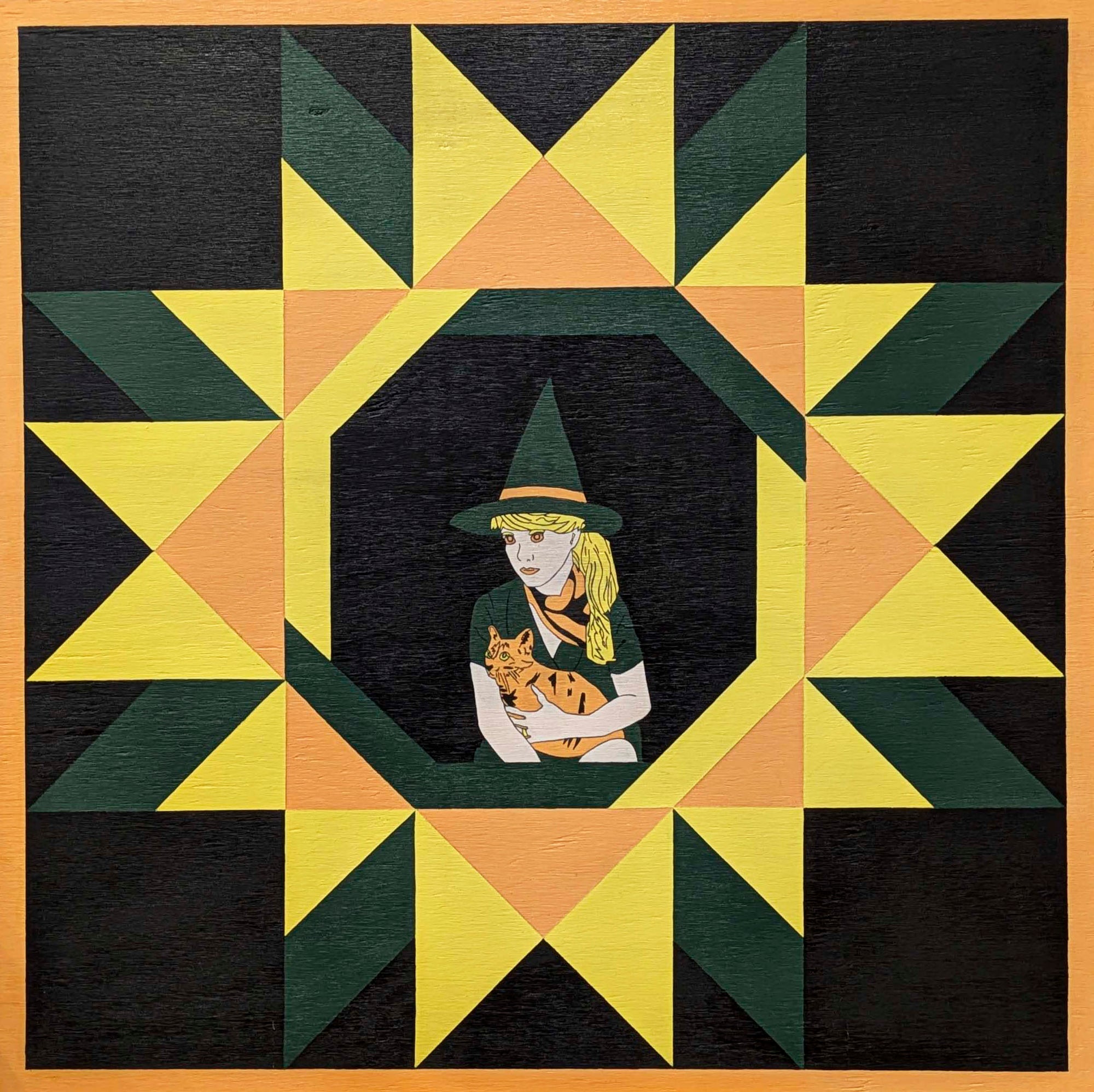 Green Witch, Sunflower Quilt - Artwork