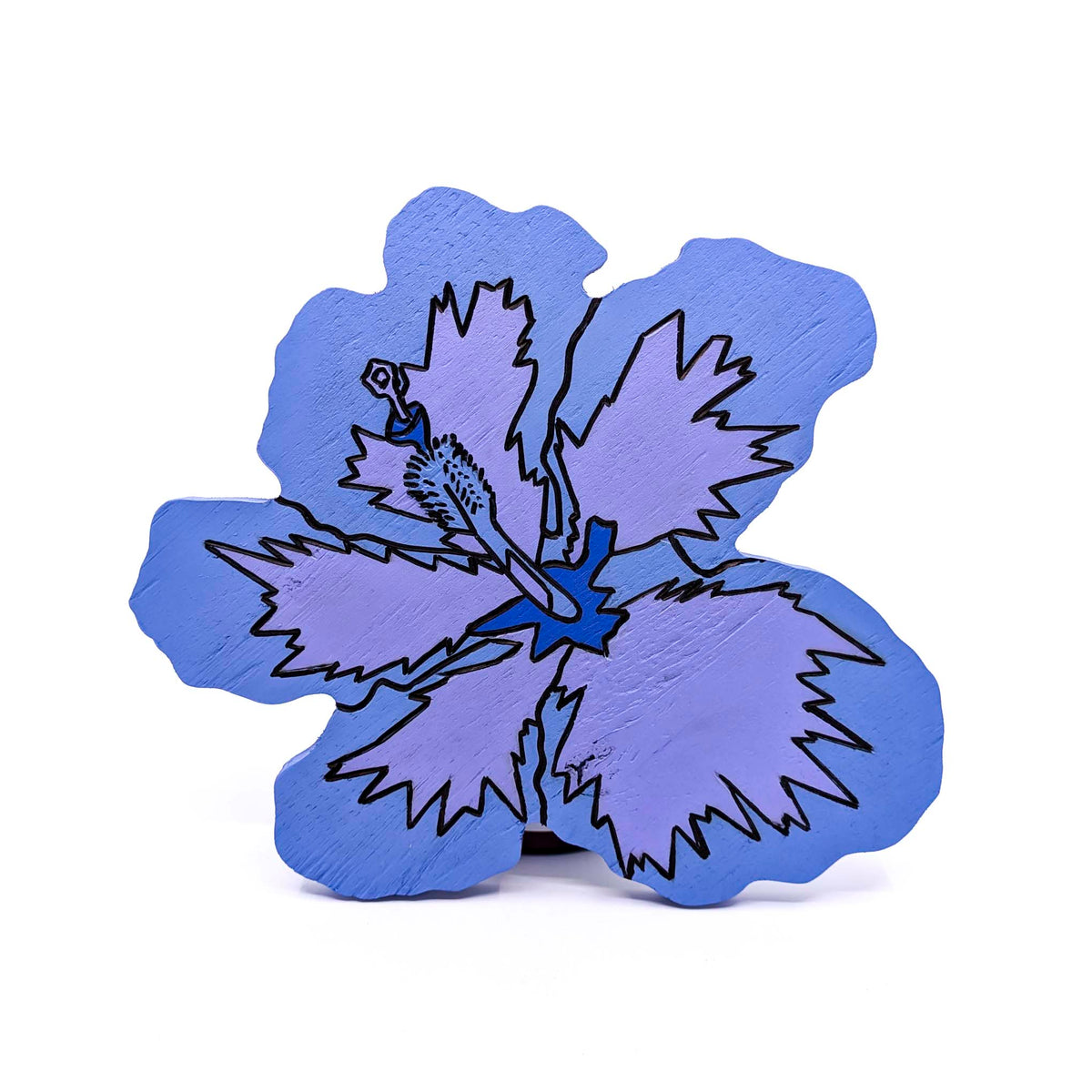 Jeremy Holland - Hibiscus Wall Art - Blue Border & Purple Center - VISUAL INDEX