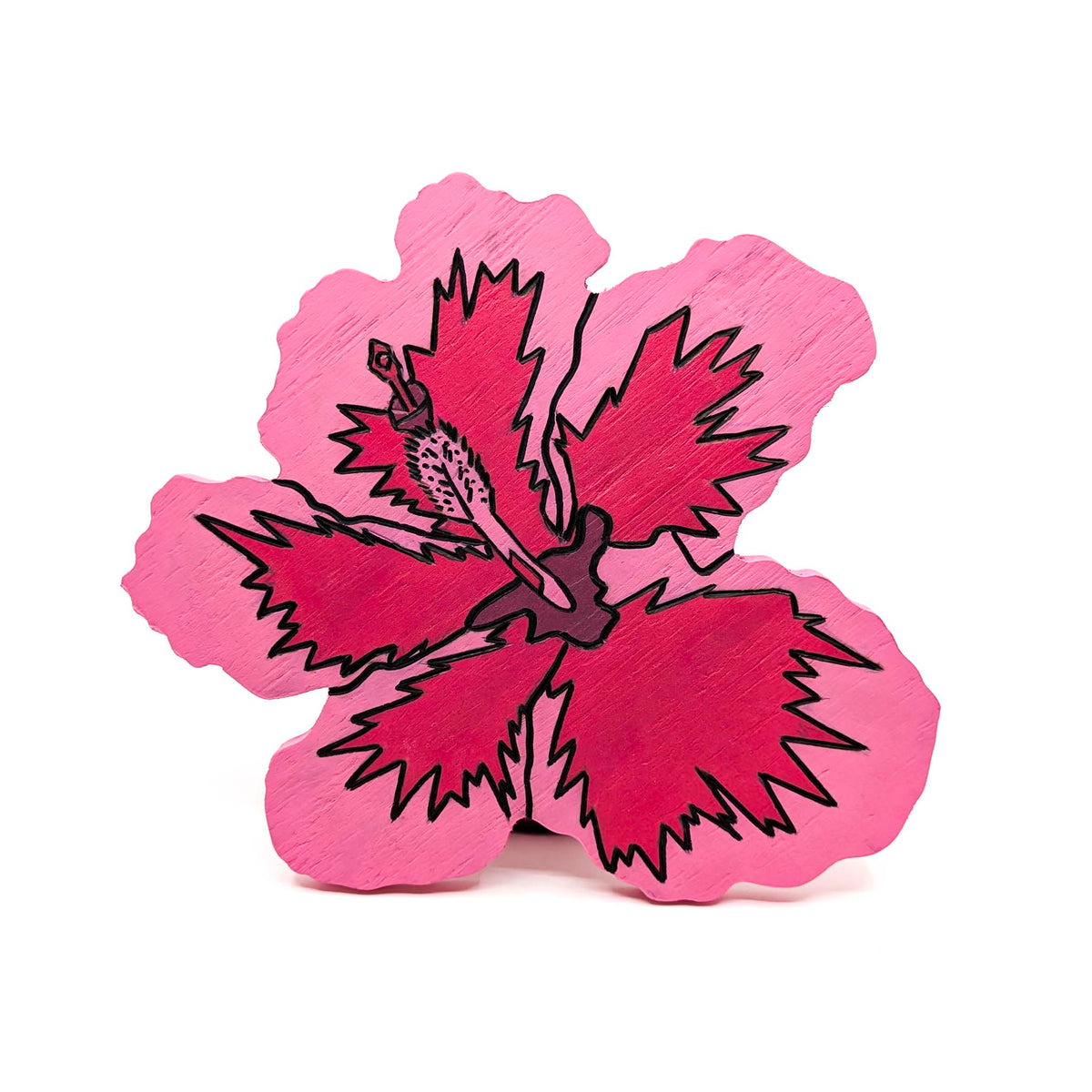 Jeremy Holland - Hibiscus Wall Art - Dark Pink Center & Light Pink Border - VISUAL INDEX