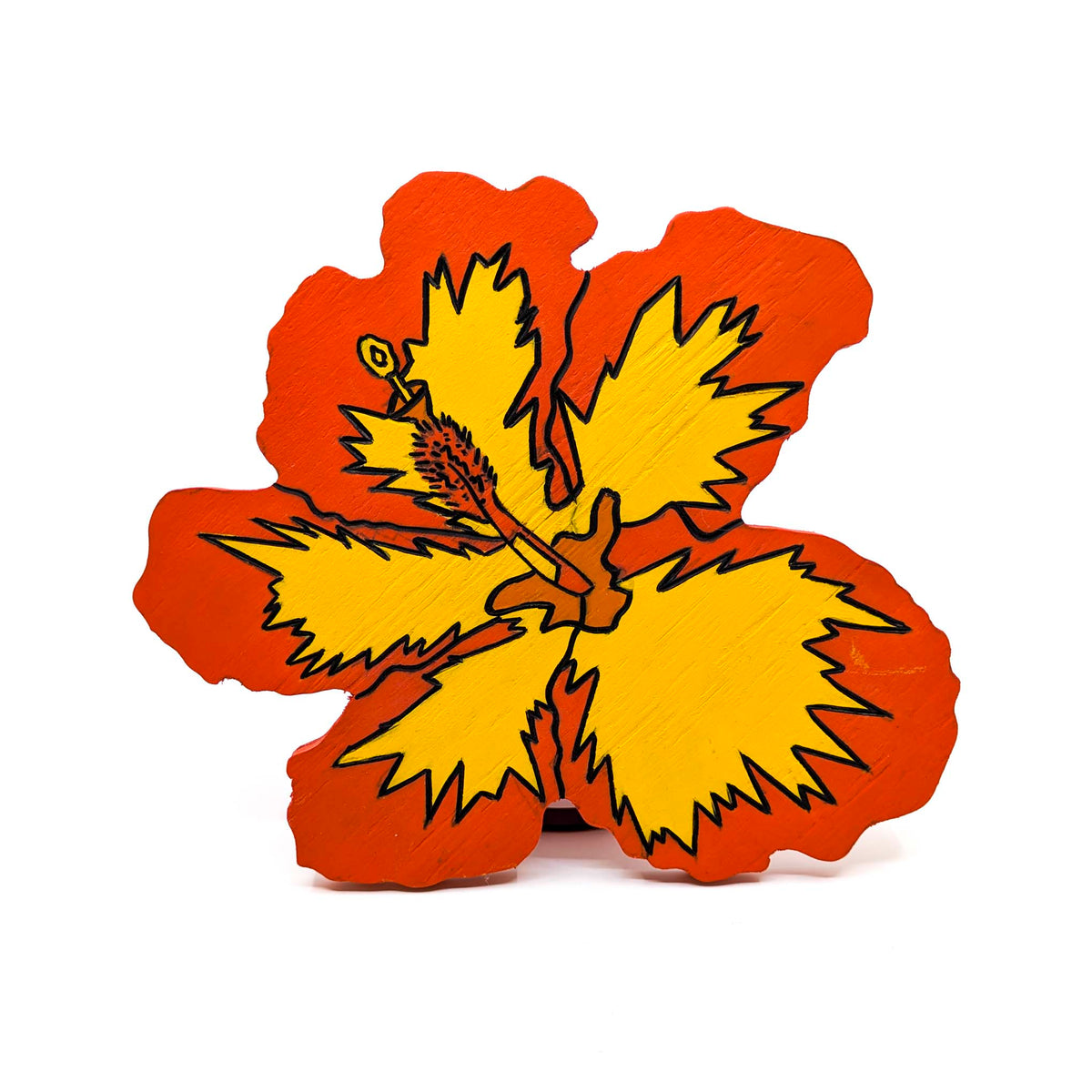 Jeremy Holland - Hibiscus Wall Art - Orange Border & Yellow Center - VISUAL INDEX