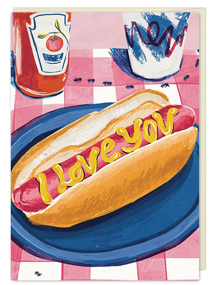 I love You Hot Dog- Card